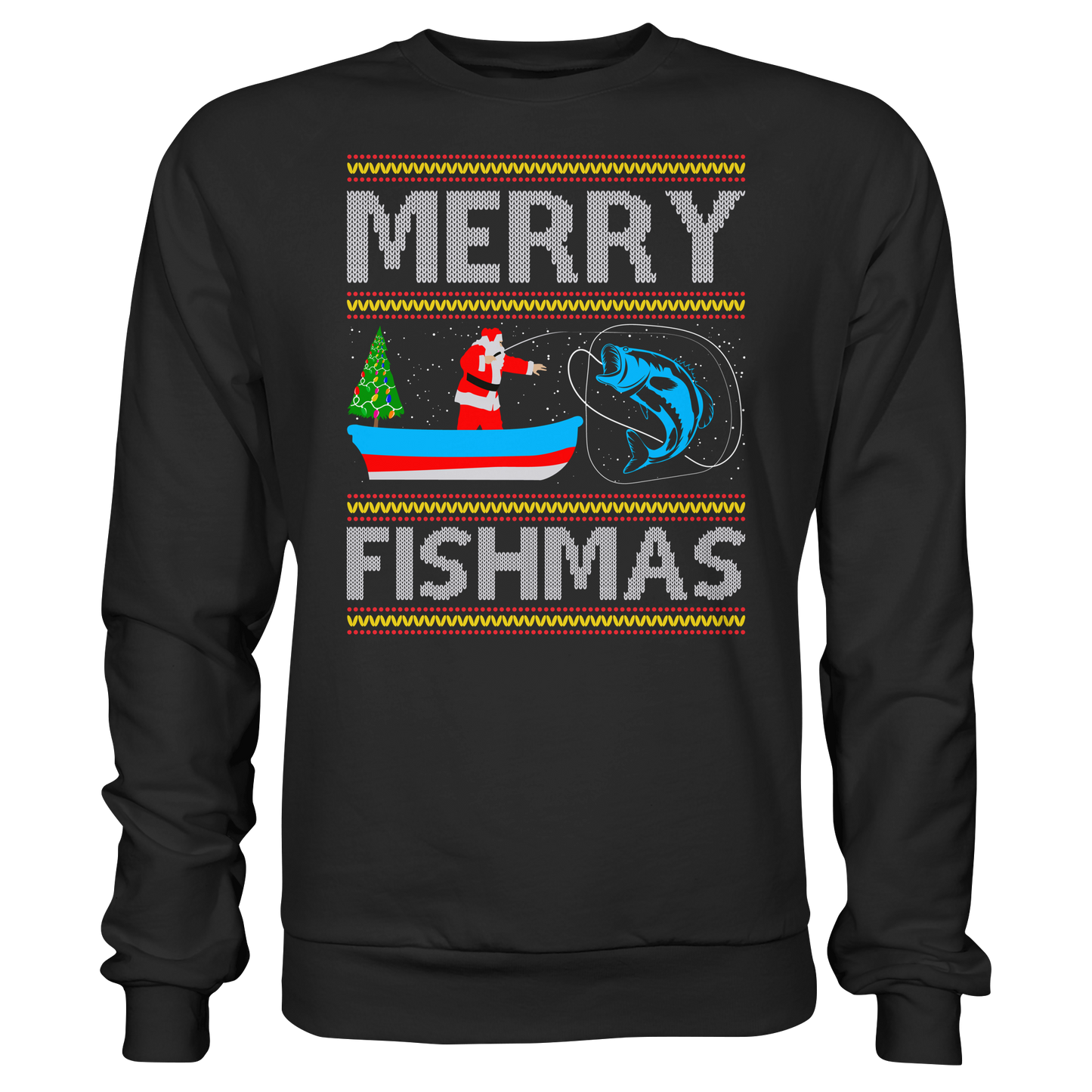 MERRY FISHMAS CHRISTMAS Ugly Xmas Fröhliche Weihnachten Angler Sweatshirt