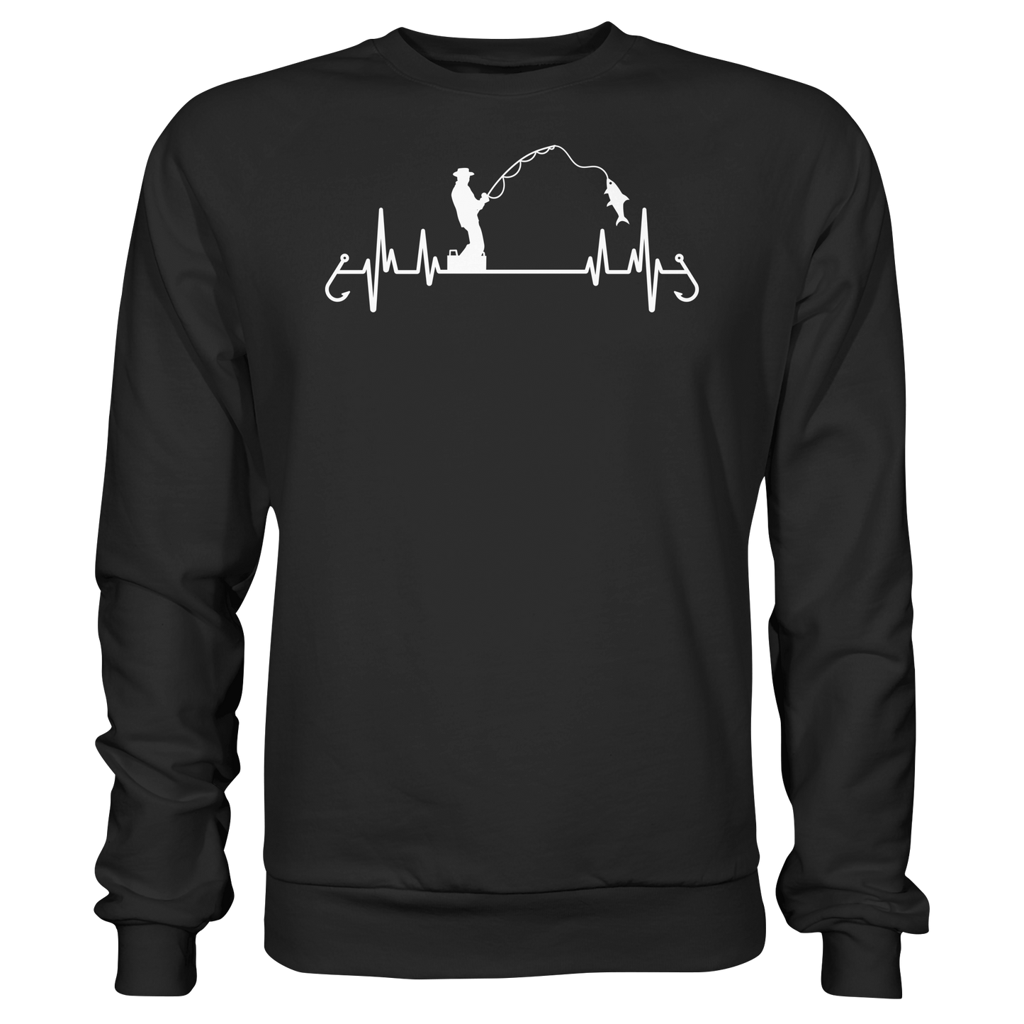Herzschlag Angeln Angler EKG Angelsport Fischerei Sportfischer Sweatshirt