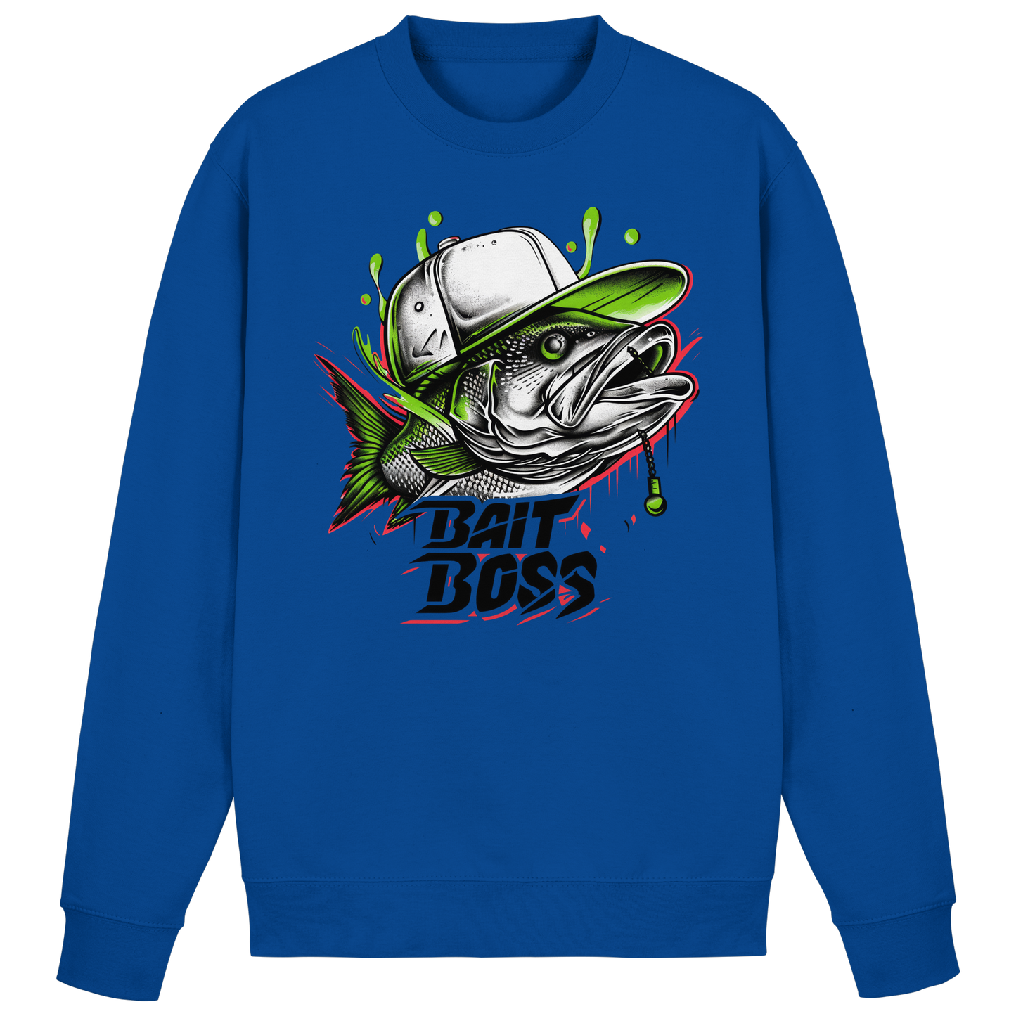 Bait Boss Sweatshirt / Sweater – Angler Fishing Bass Barsch Köder Angeln