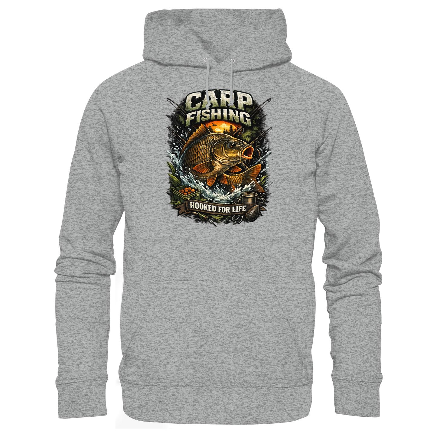 Carp Fishing „Hooked for Life“ Karpfenangler Karpfen Angeln KaPu Hoodie