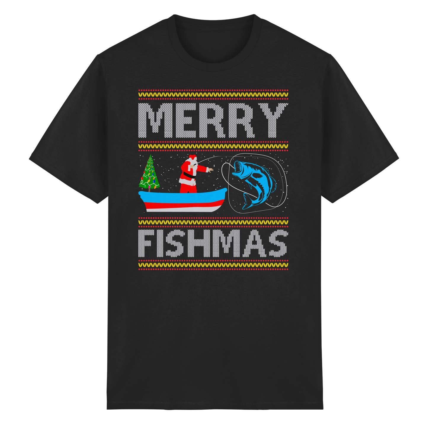 MERRY FISHMAS CHRISTMAS Ugly Xmas Fröhliche Weihnachten Angeln Shirt T-Shirt