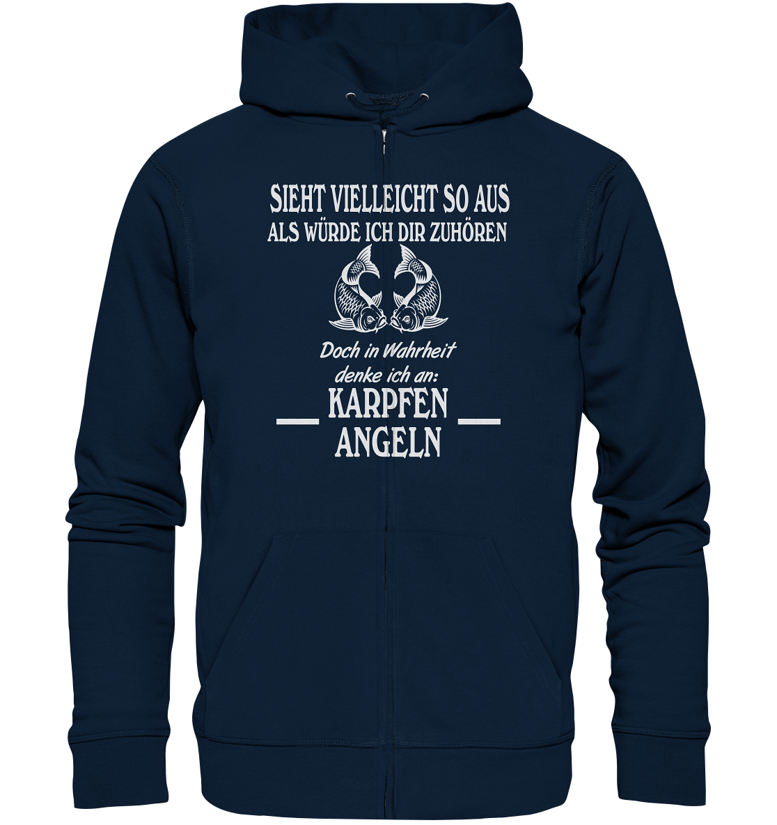 Denke an Karpfen angeln - Organic Zipper