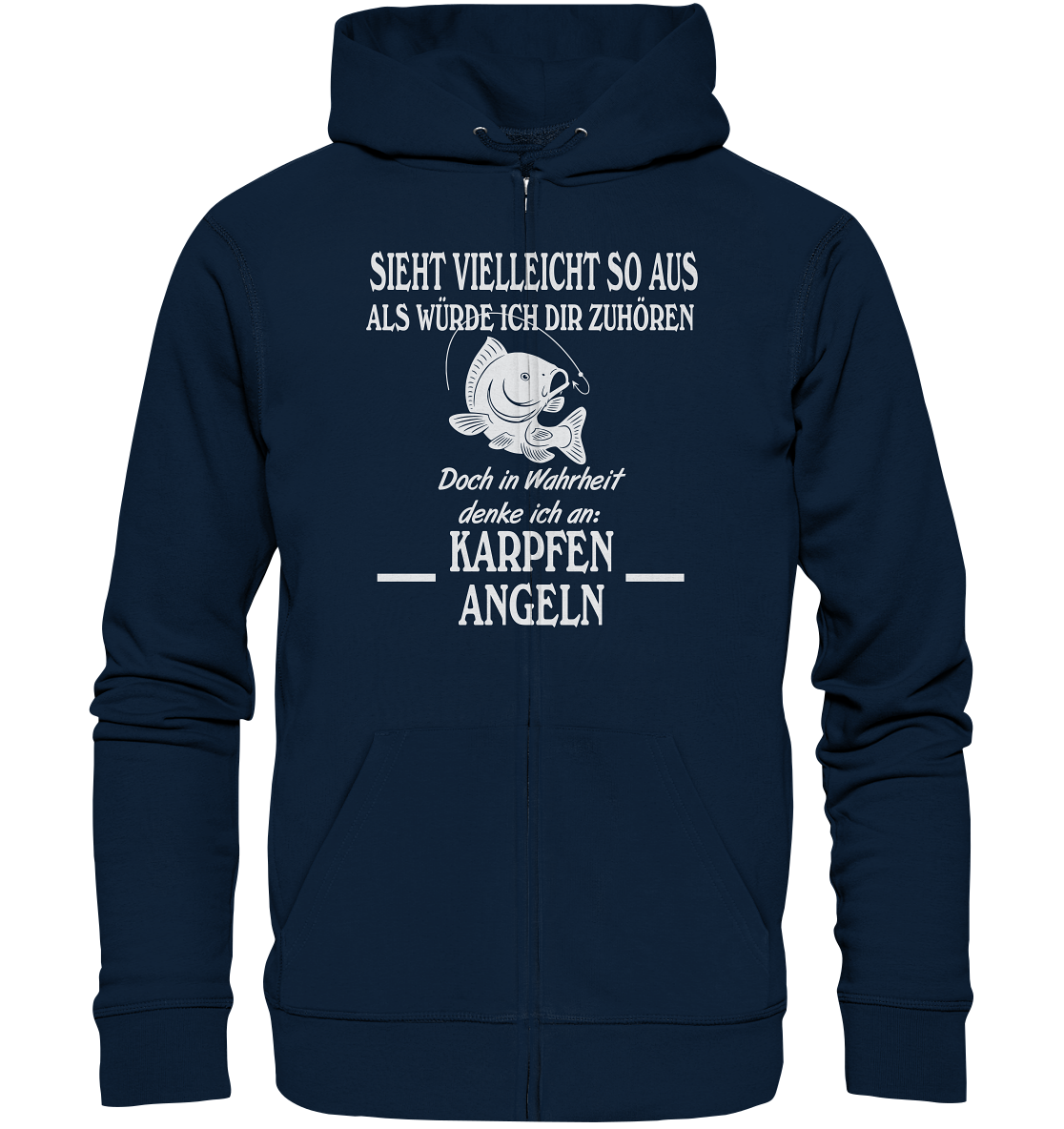 Denke an Karpfen angeln - Organic Zipper