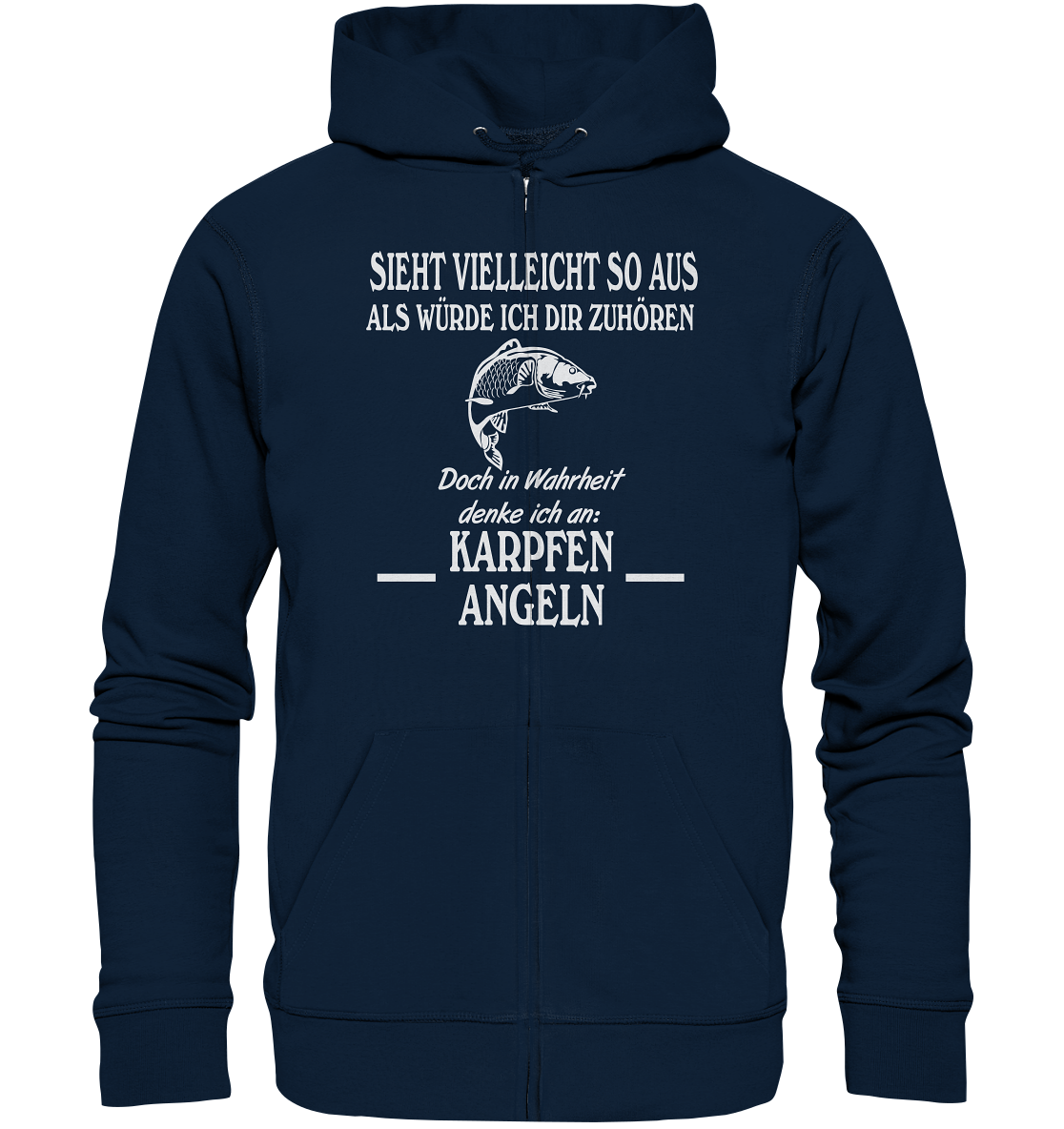 Denke an Karpfen angeln - Organic Zipper