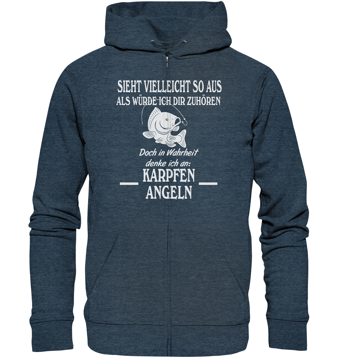 Denke an Karpfen angeln - Organic Zipper