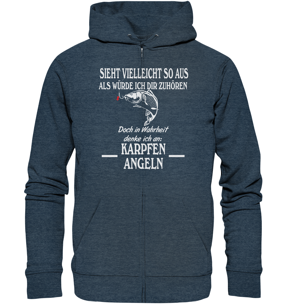 Denke an Karpfen angeln - Organic Zipper