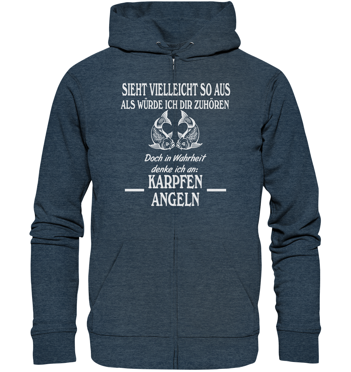Denke an Karpfen angeln - Organic Zipper