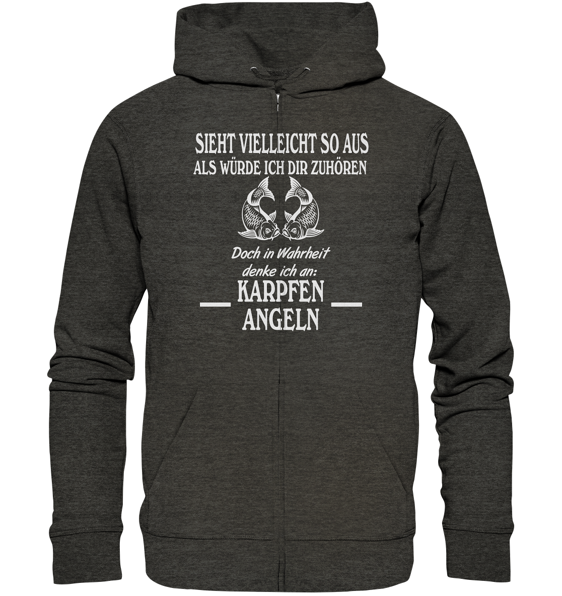 Denke an Karpfen angeln - Organic Zipper