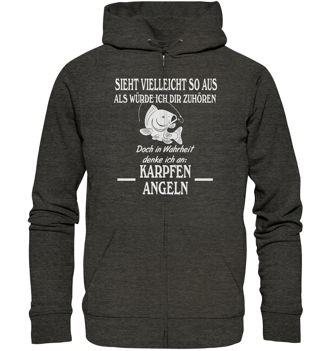 Denke an Karpfen angeln - Organic Zipper