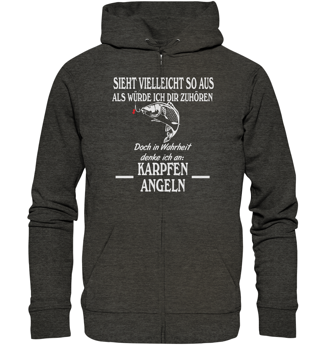 Denke an Karpfen angeln - Organic Zipper