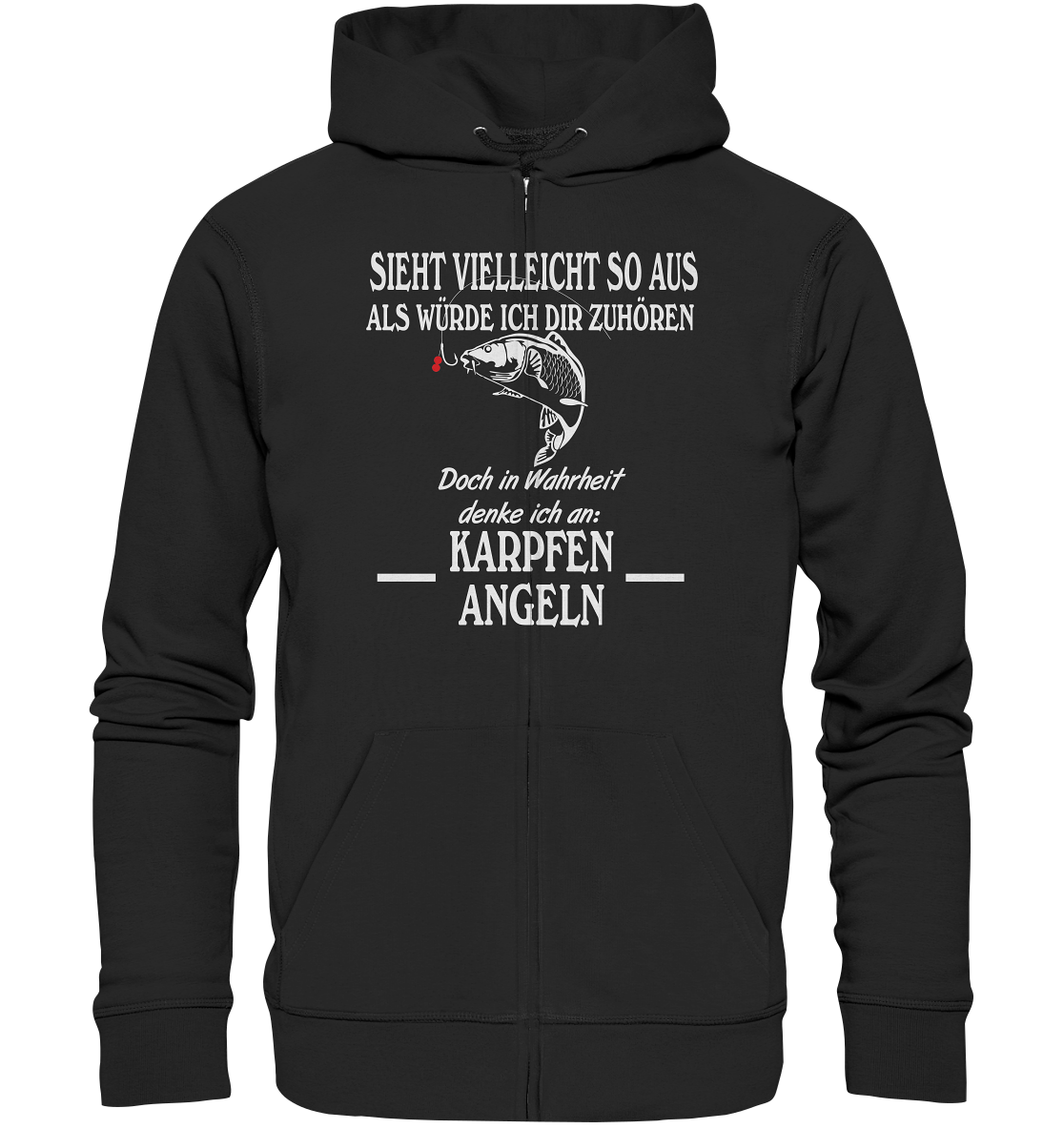 Denke an Karpfen angeln - Organic Zipper
