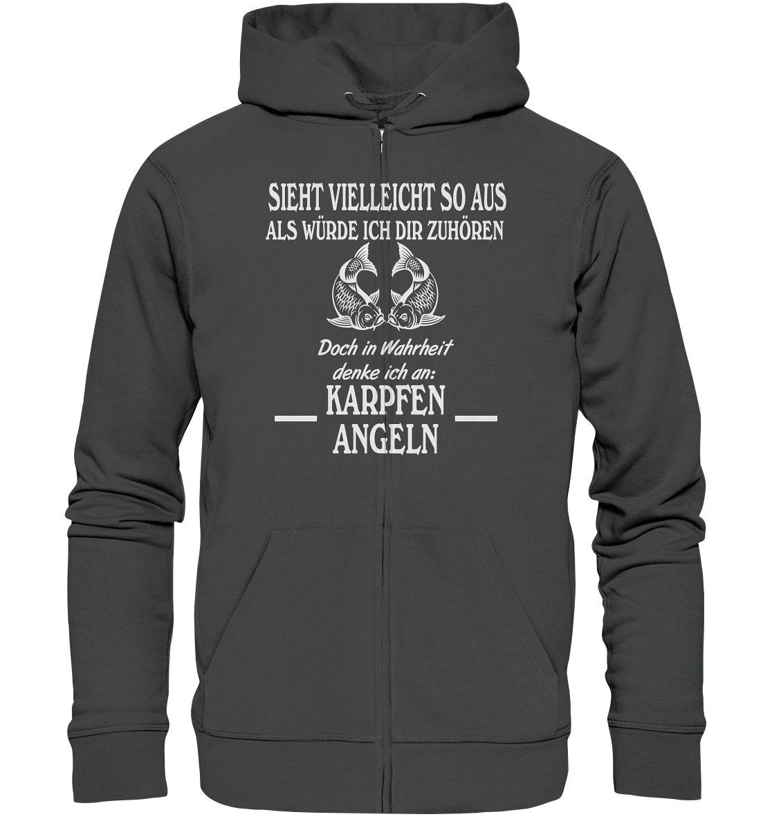 Denke an Karpfen angeln - Organic Zipper