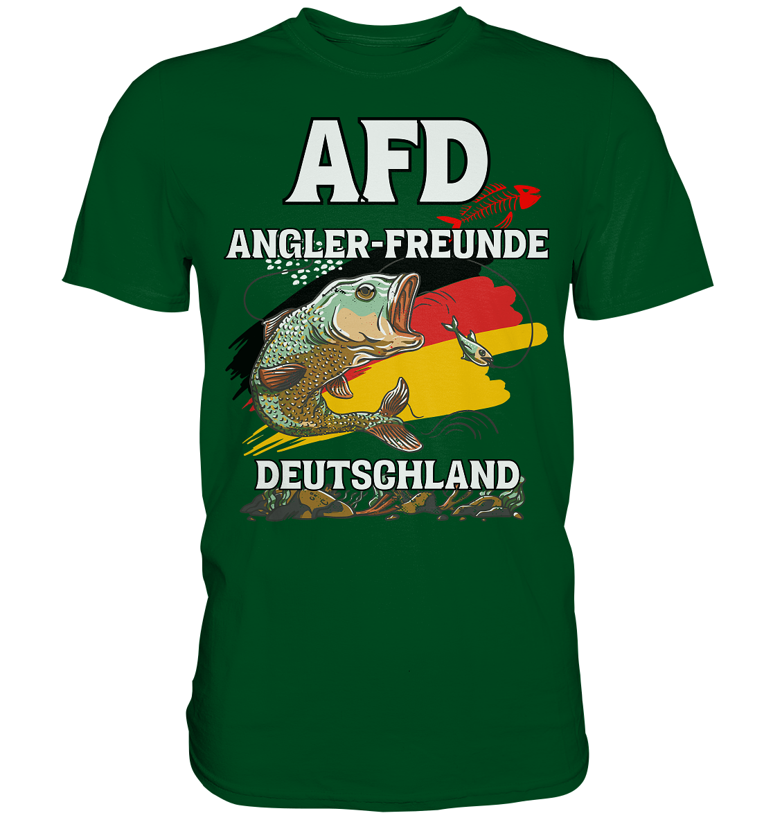 AFD Angler-Freunde Deutschland - für Angler Fischerei Hobby Männer Angelsport Karpfen Raubfisch Wels Waller Zielfisch Angeln - Premium Shirt
