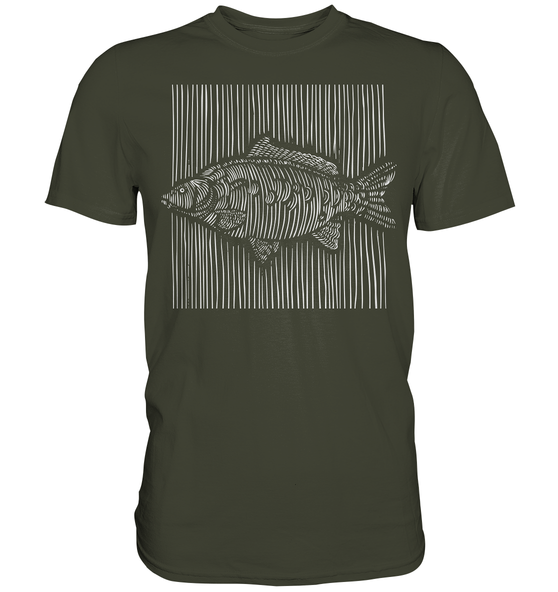 Carp Karpfen 3D Line - Premium Shirt