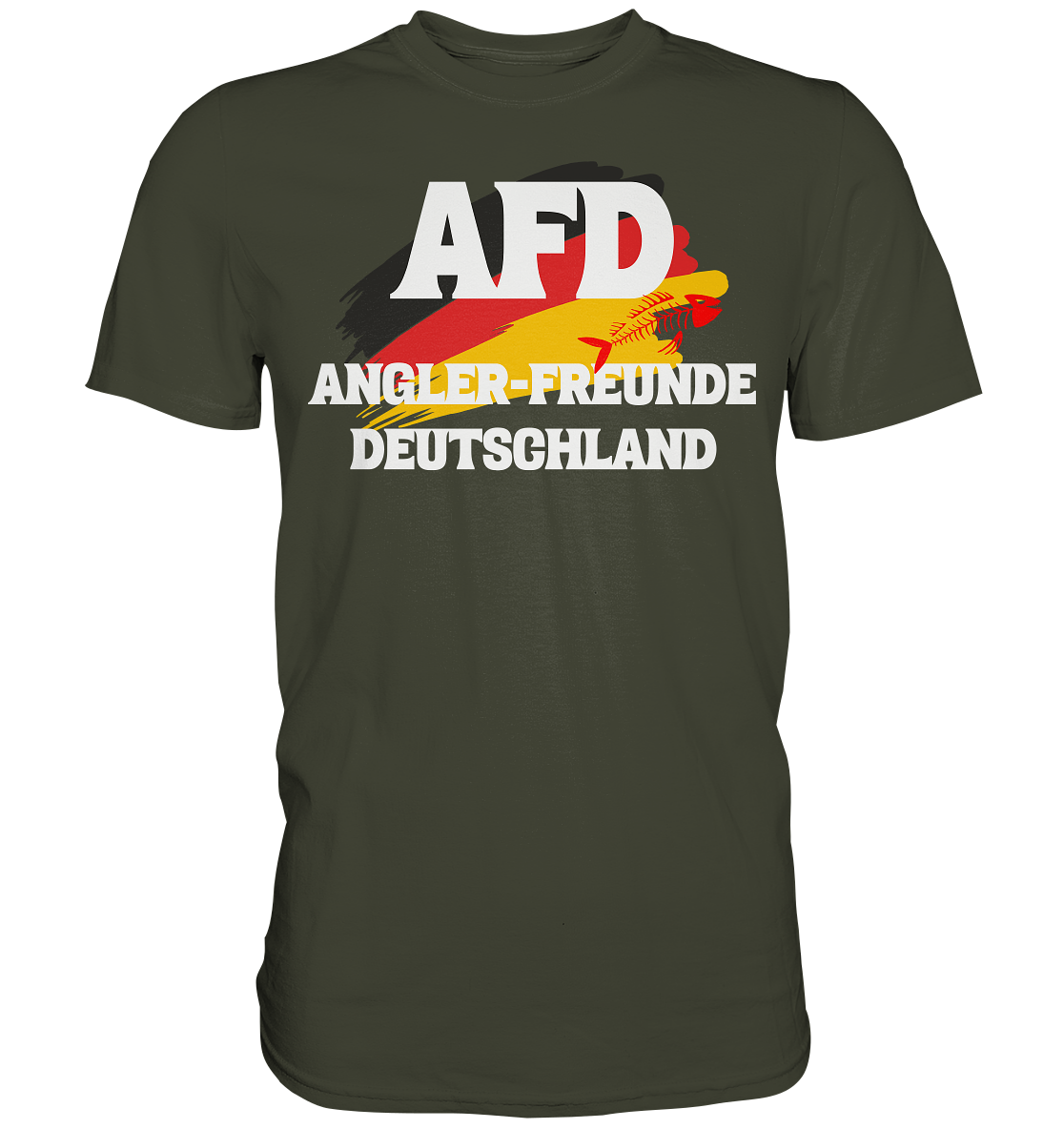 AFD Angler-Freunde Deutschland - für Angler Fischerei Hobby Männer Angelsport Karpfen Raubfisch Wels Waller Zielfisch Angeln - Premium Shirt