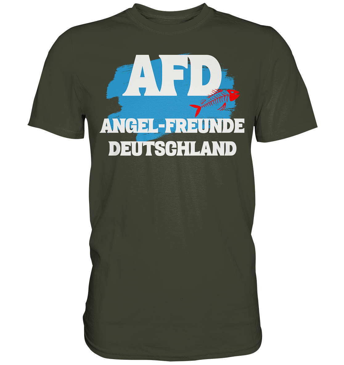AFD Angel-Freunde Deutschland - für Angler Fischerei Hobby Männer Angelsport Karpfen Raubfisch Wels Waller Zielfisch - Premium Shirt