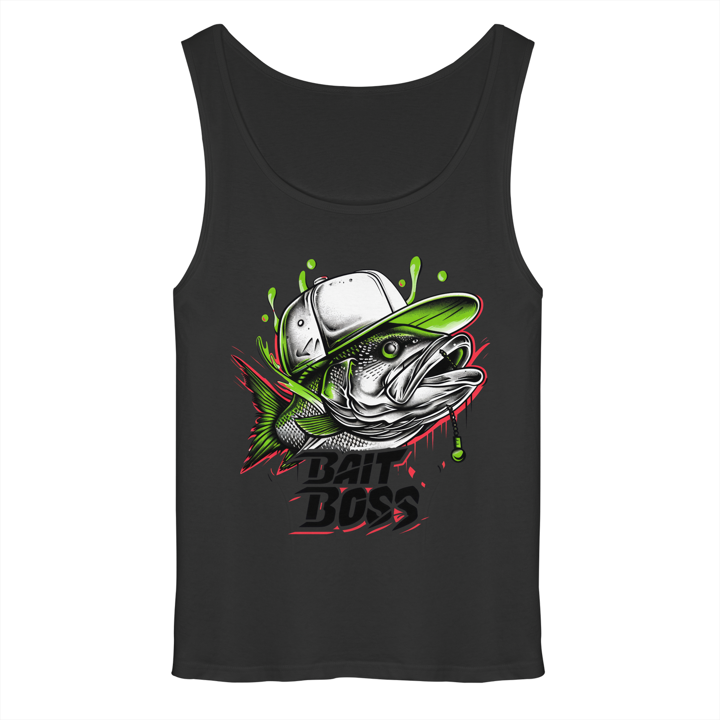 Bait Boss Muskelshirt – Angler Tank-Top Fishing Bass Barsch Köder Angeln