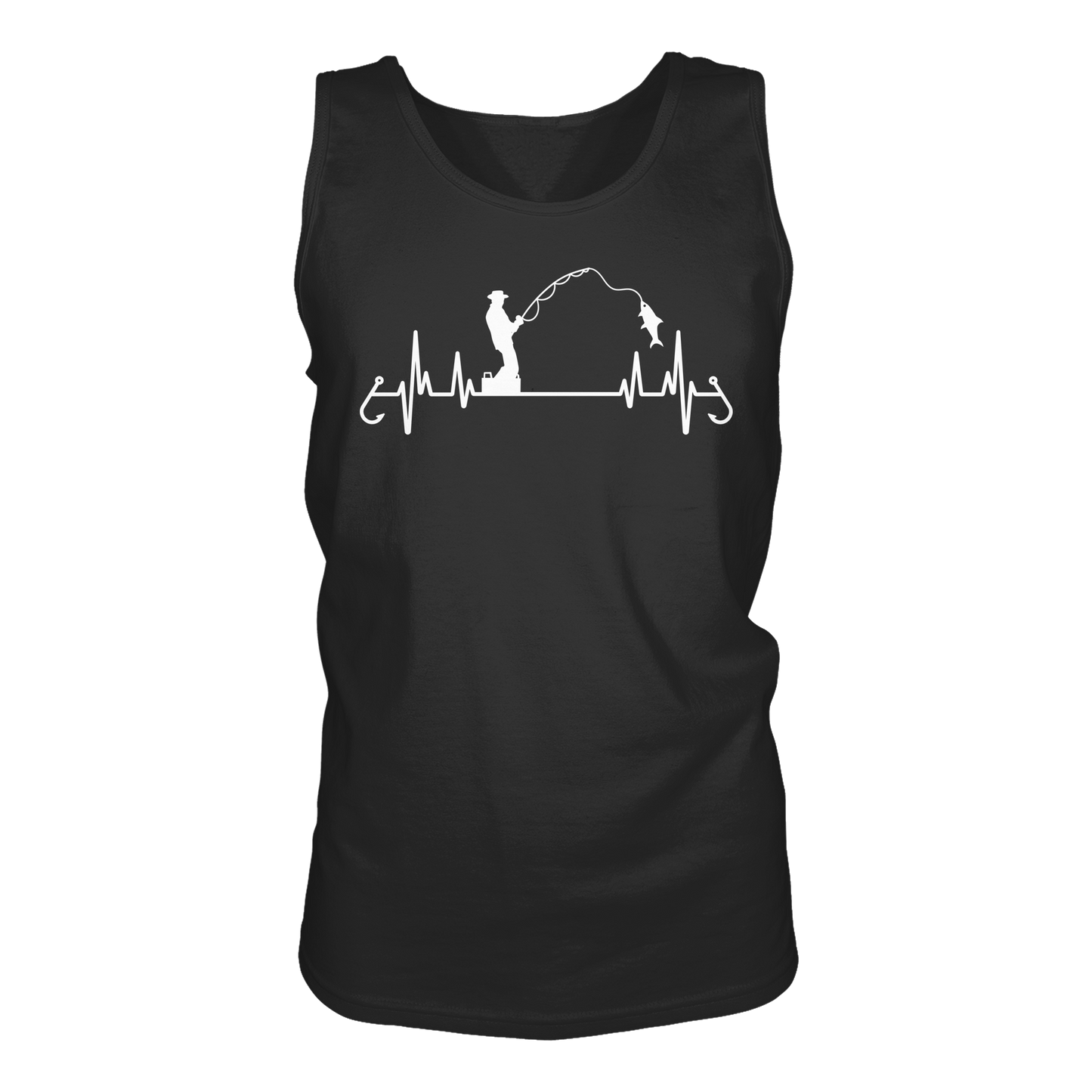 Herzschlag Angeln Angler EKG Angelsport Fischerei Sportfischer - Tank-Top