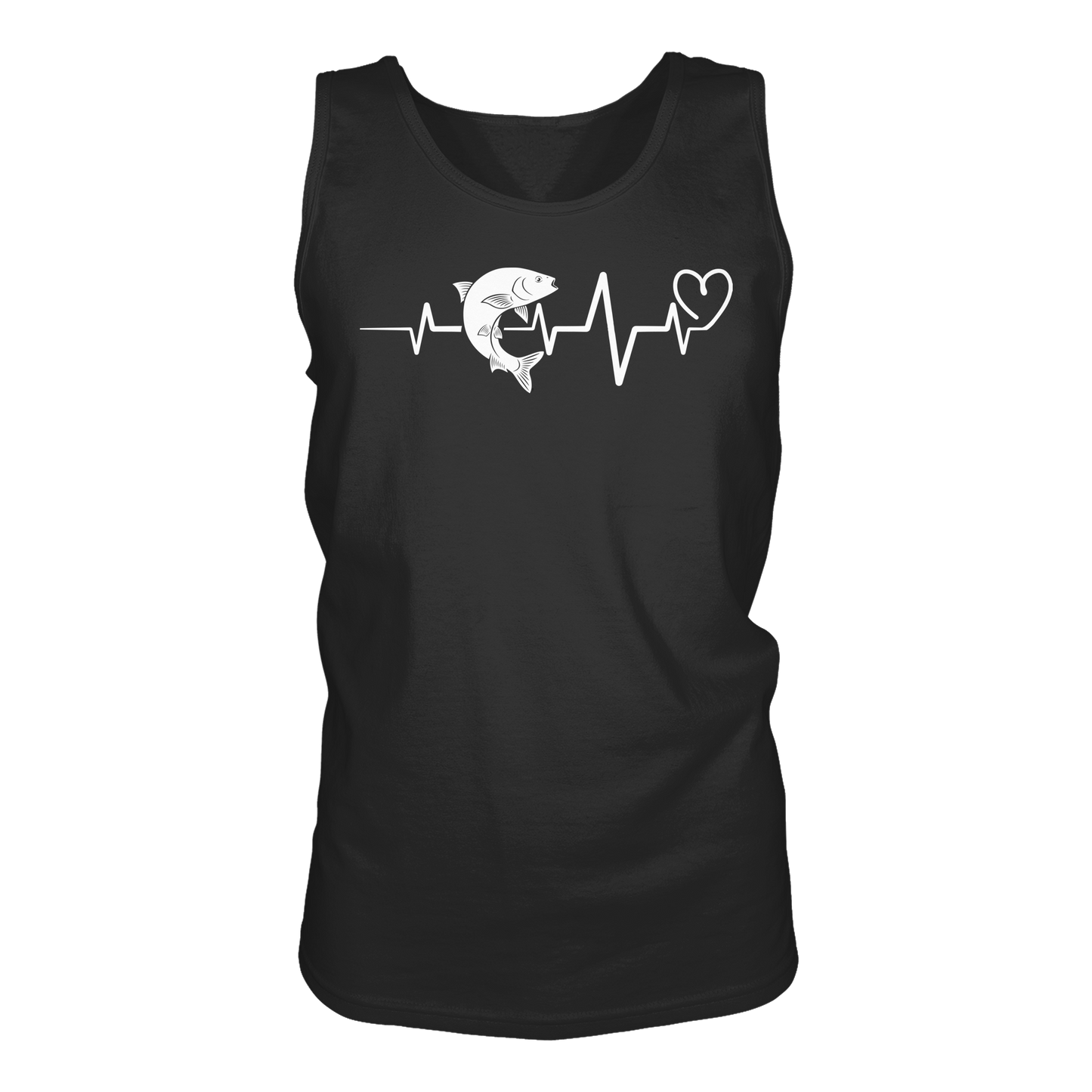 Herzschlag Angeln – Angler Tank-Top mit EKG Motiv – Geschenk Fischer