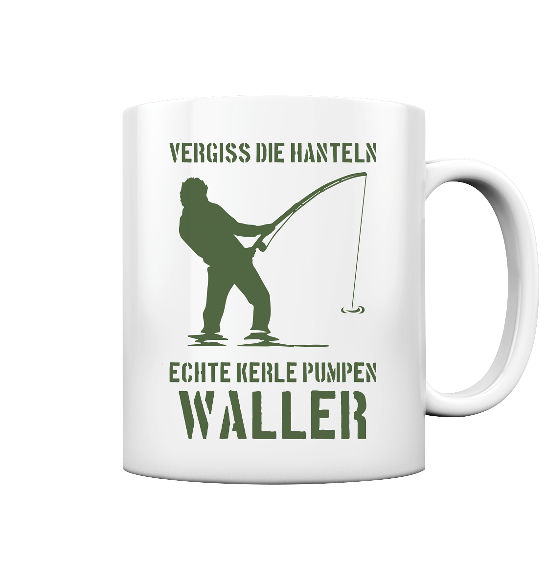 Vergiss die Hanteln echte Kerle pumpen Waller - Tasse glossy
