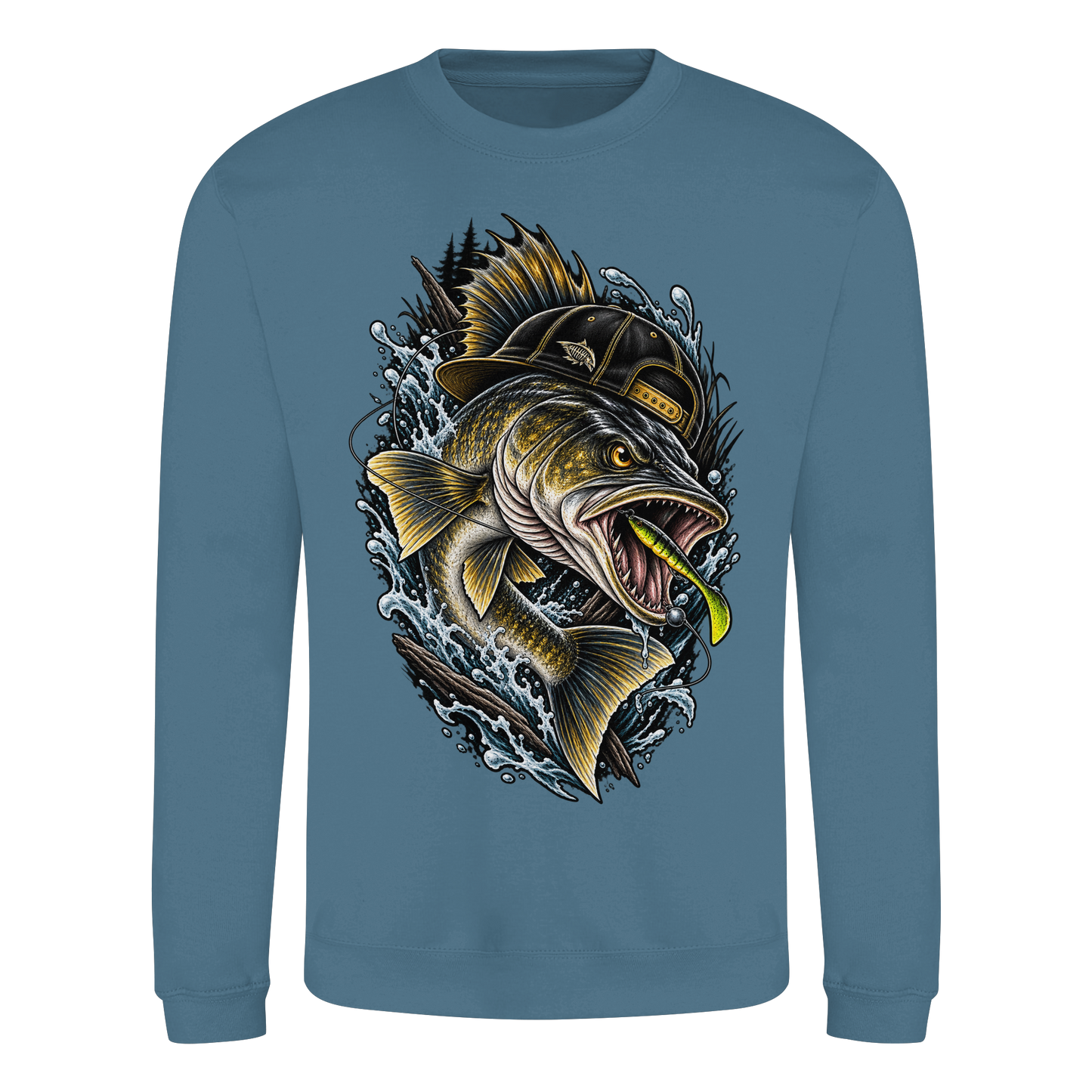 Cooler Zander mit Cap – Angelpulli für Zanderangler Angler Angeln Sweatshirt