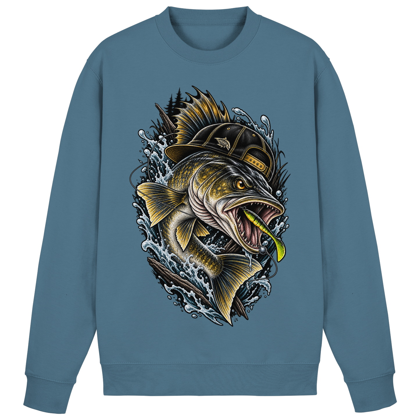 Cooler Zander mit Cap – Angelpulli für Zanderangler Angler Angeln Sweatshirt