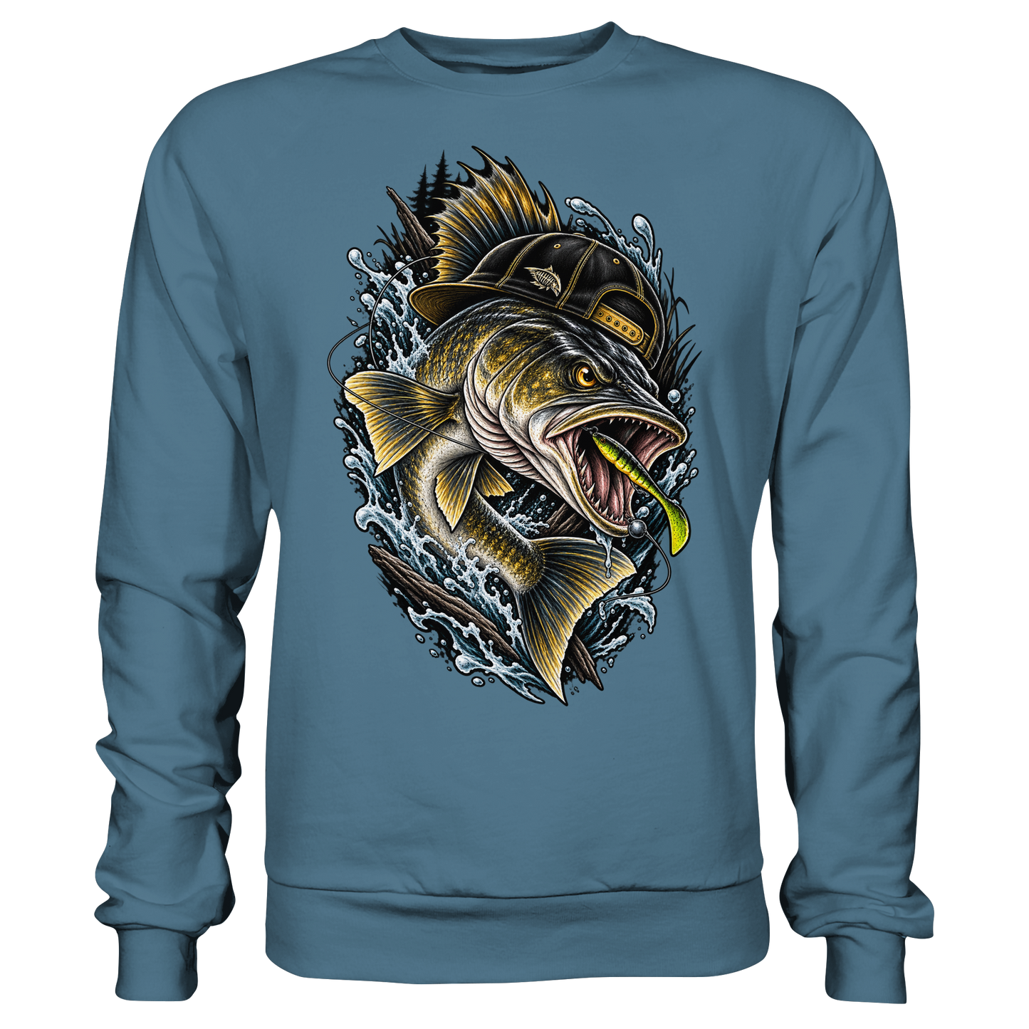 Cooler Zander mit Cap – Angelpulli für Zanderangler Angler Angeln Sweatshirt