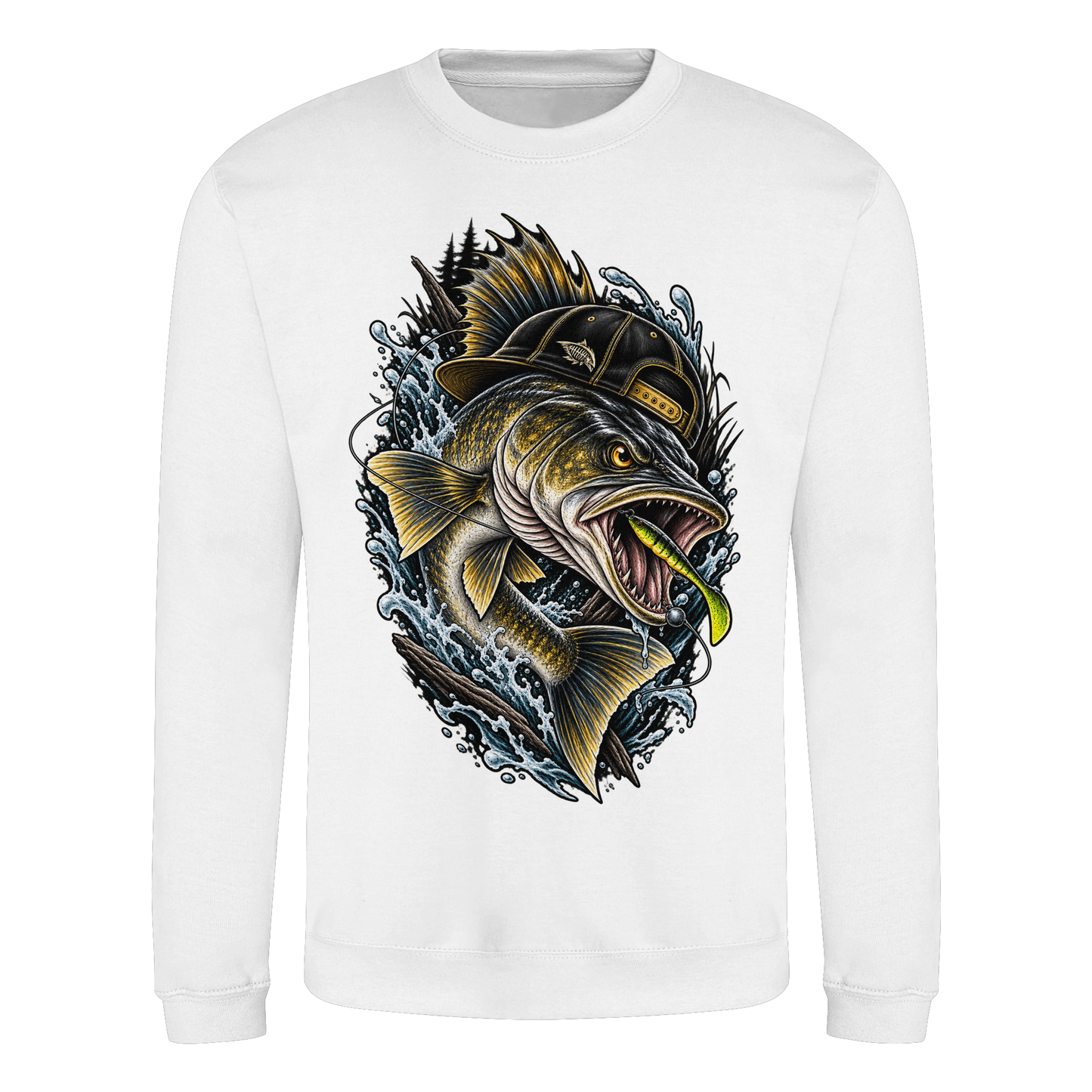 Cooler Zander mit Cap – Angelpulli für Zanderangler Angler Angeln Sweatshirt