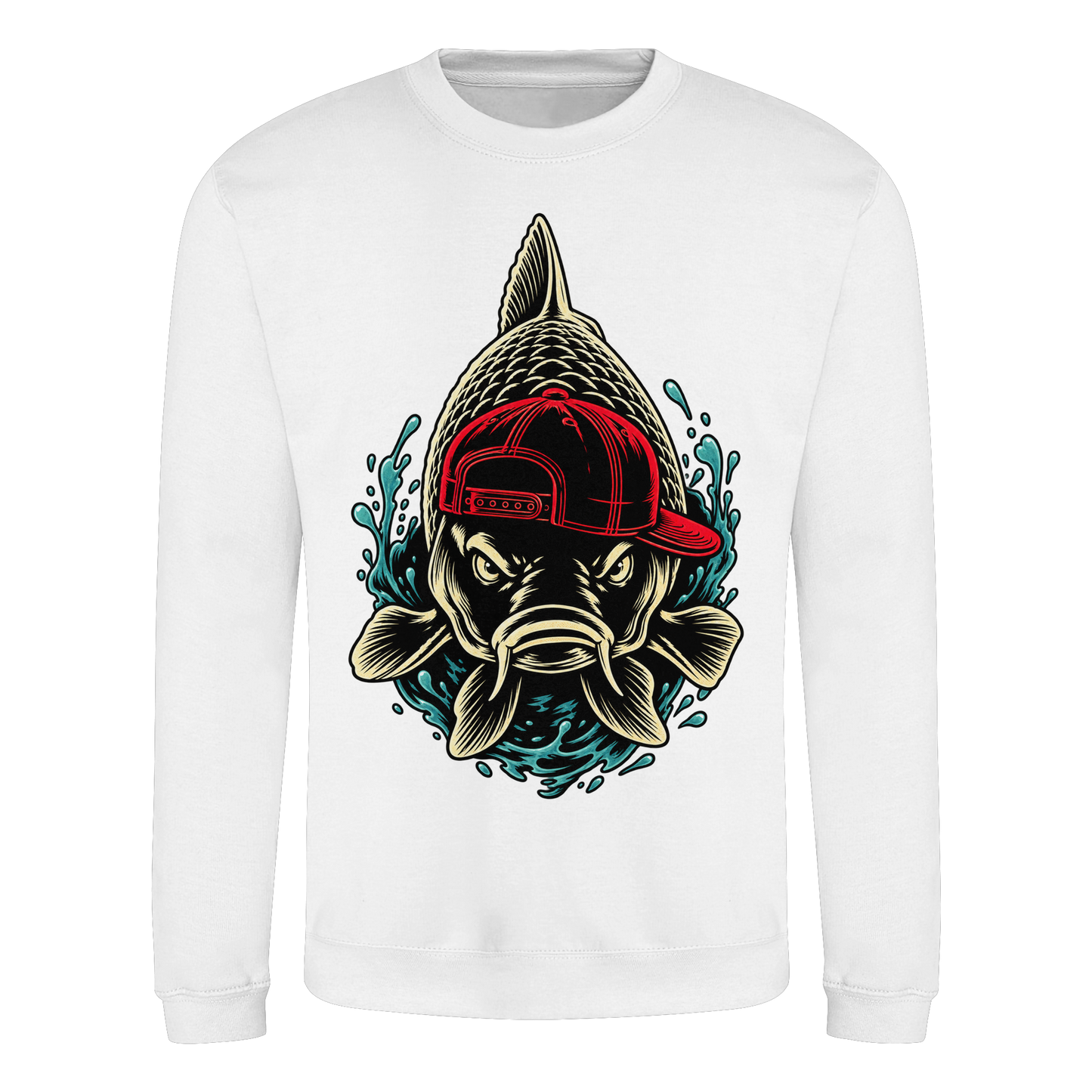 Cooler Karpfen mit Cap– Lustiges Carp Fishing für Karpfenangler Sweatshirt