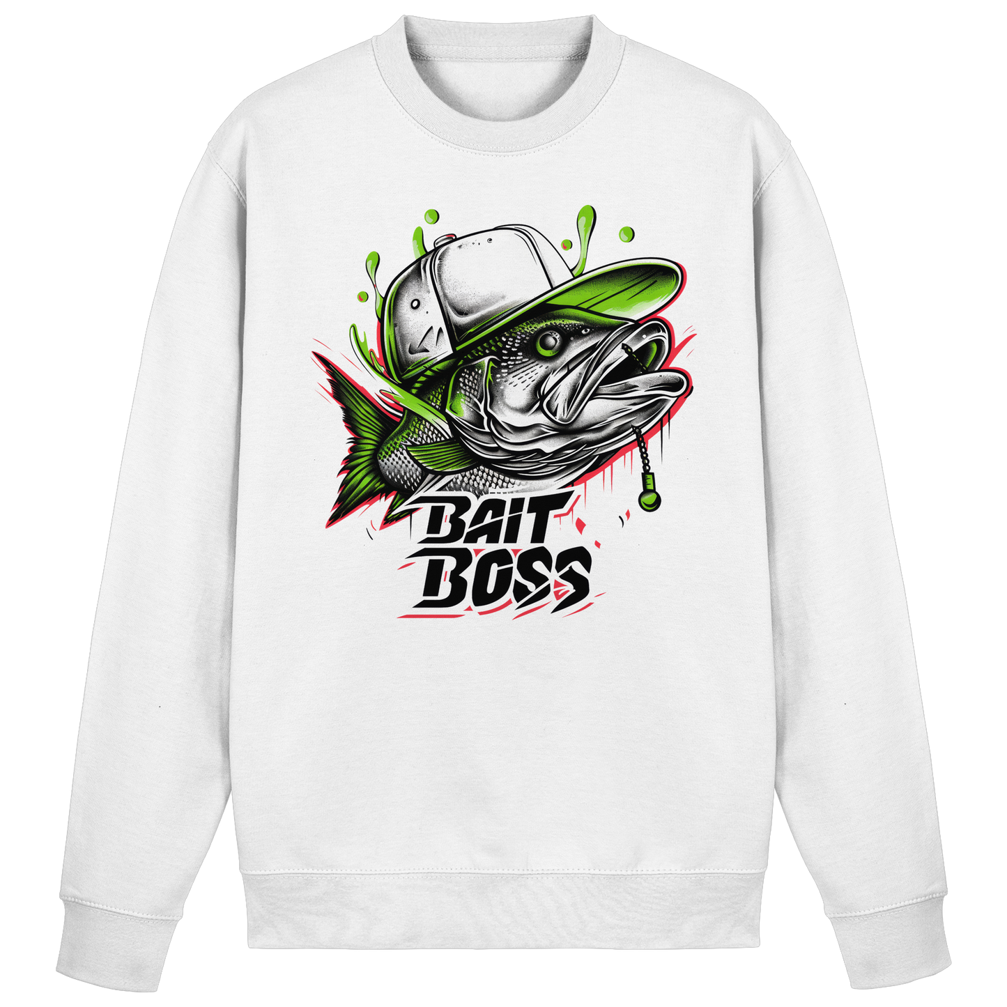 Bait Boss Sweatshirt / Sweater – Angler Fishing Bass Barsch Köder Angeln