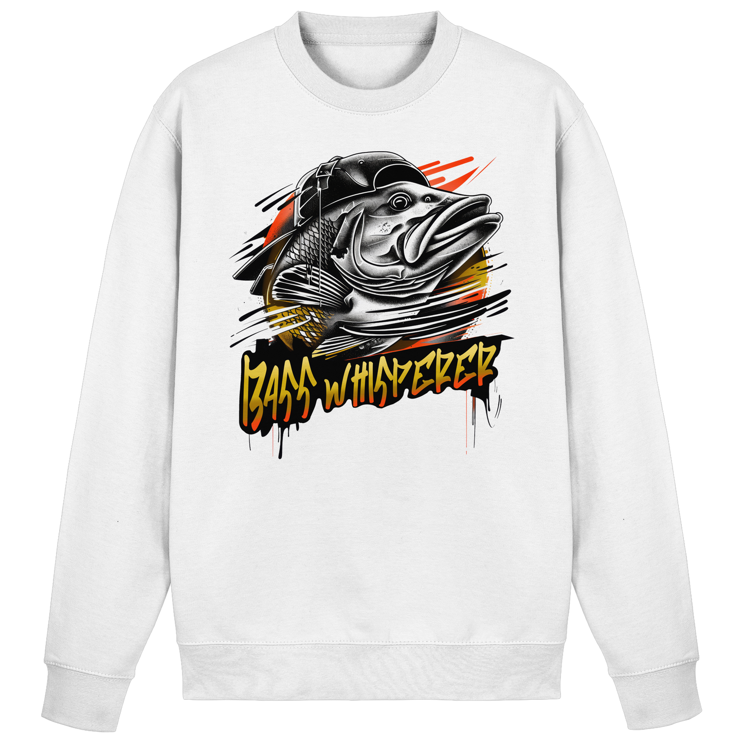 Bass Whisperer Sweatshirt – Barsch Angler Pulli Fishing Raubfisch Angeln