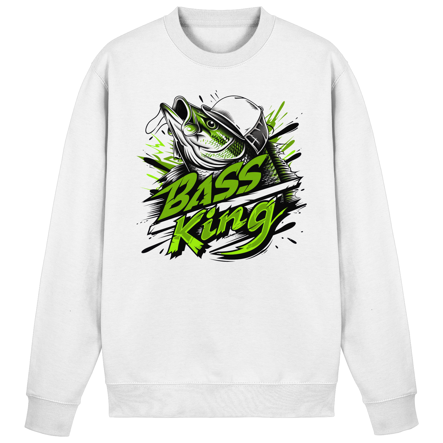 Bass King Sweatshirt Barsch Schwarzbarsch Angler Fishing Raubfisch Angeln