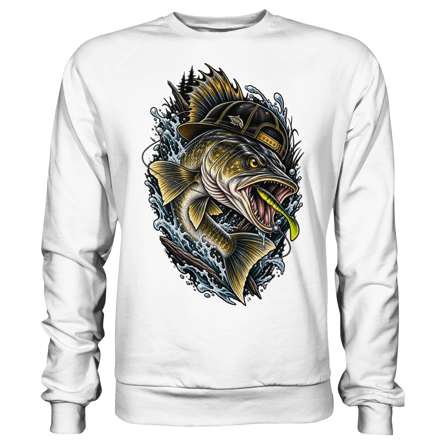 Cooler Zander mit Cap – Angelpulli für Zanderangler Angler Angeln Sweatshirt