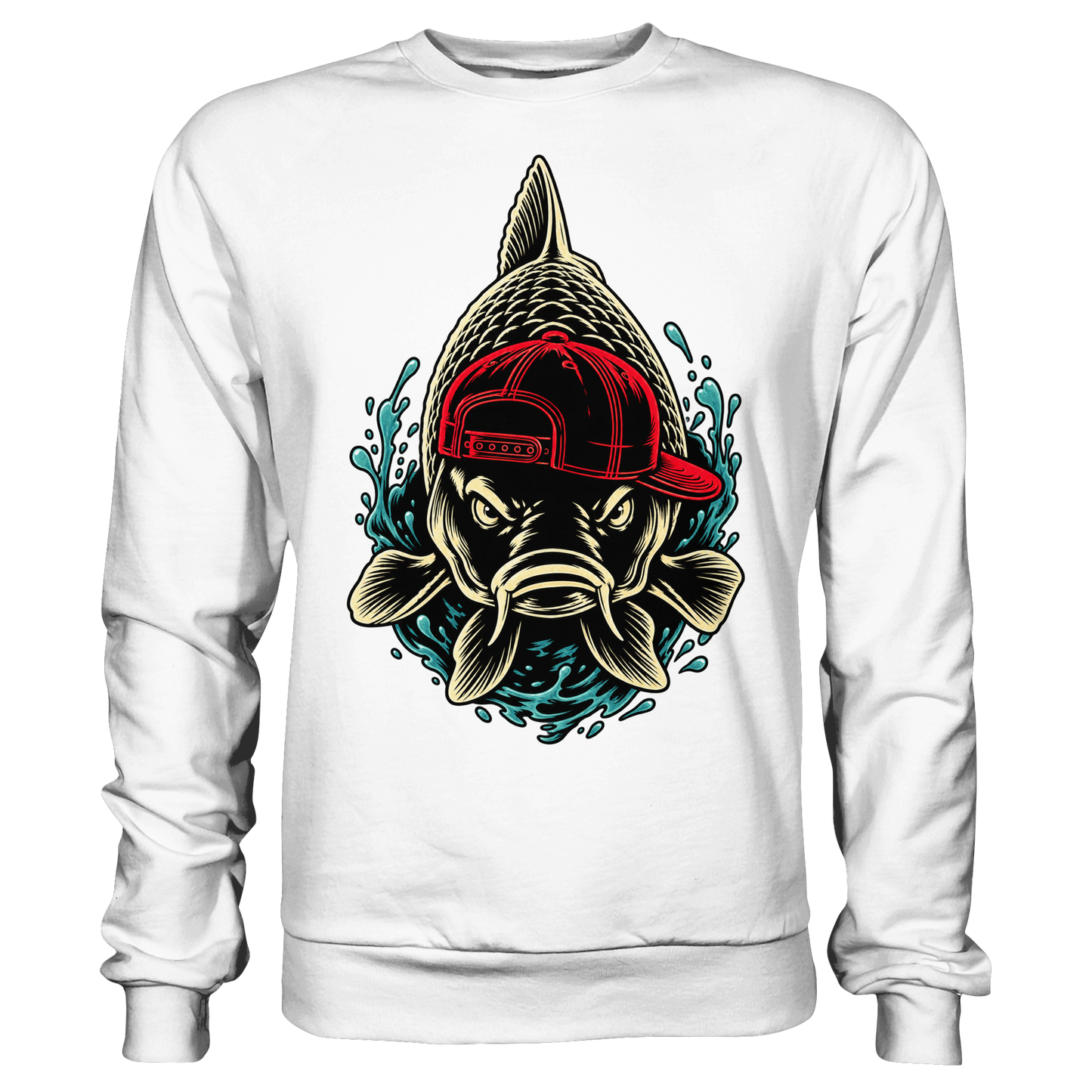 Cooler Karpfen mit Cap– Lustiges Carp Fishing für Karpfenangler Sweatshirt