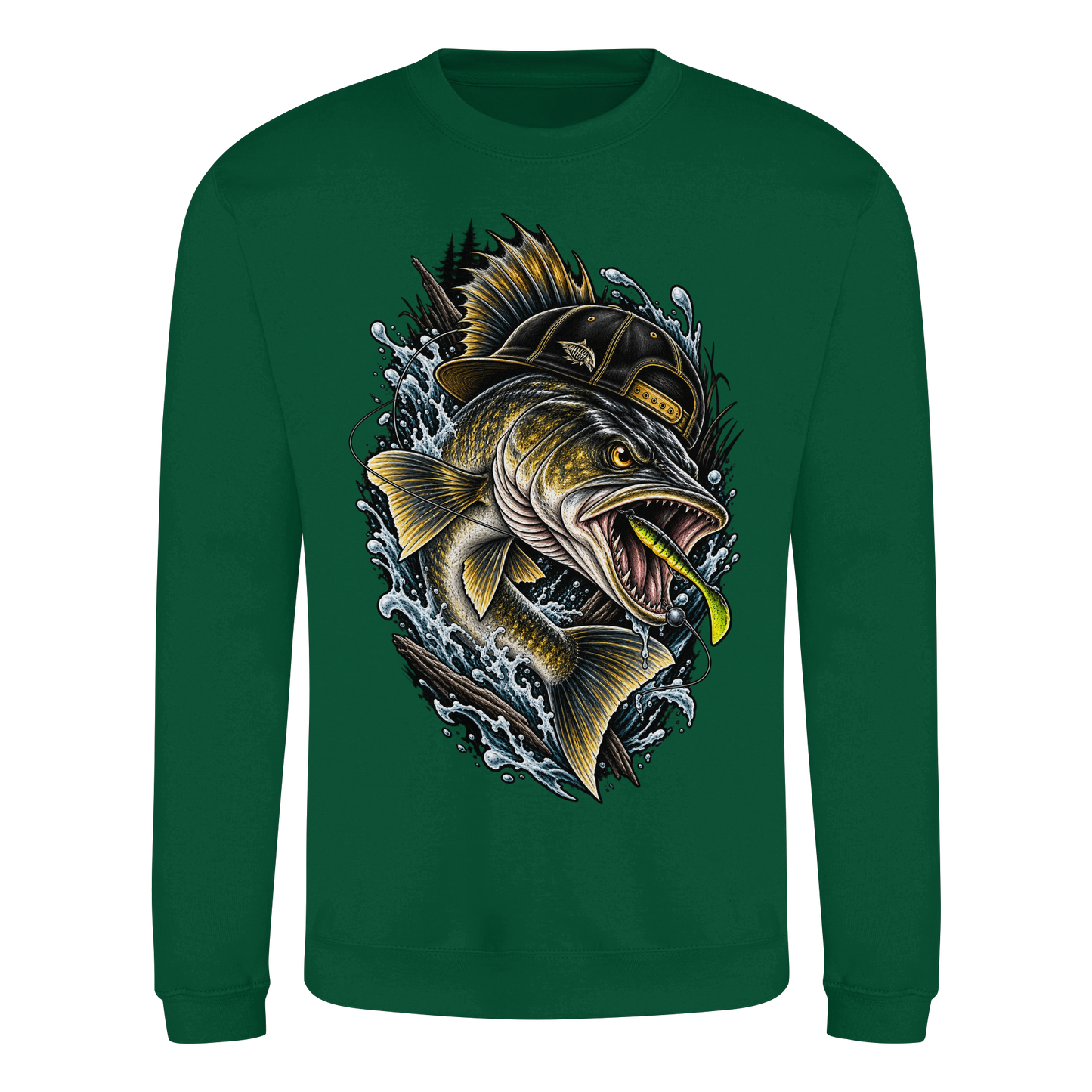 Cooler Zander mit Cap – Angelpulli für Zanderangler Angler Angeln Sweatshirt