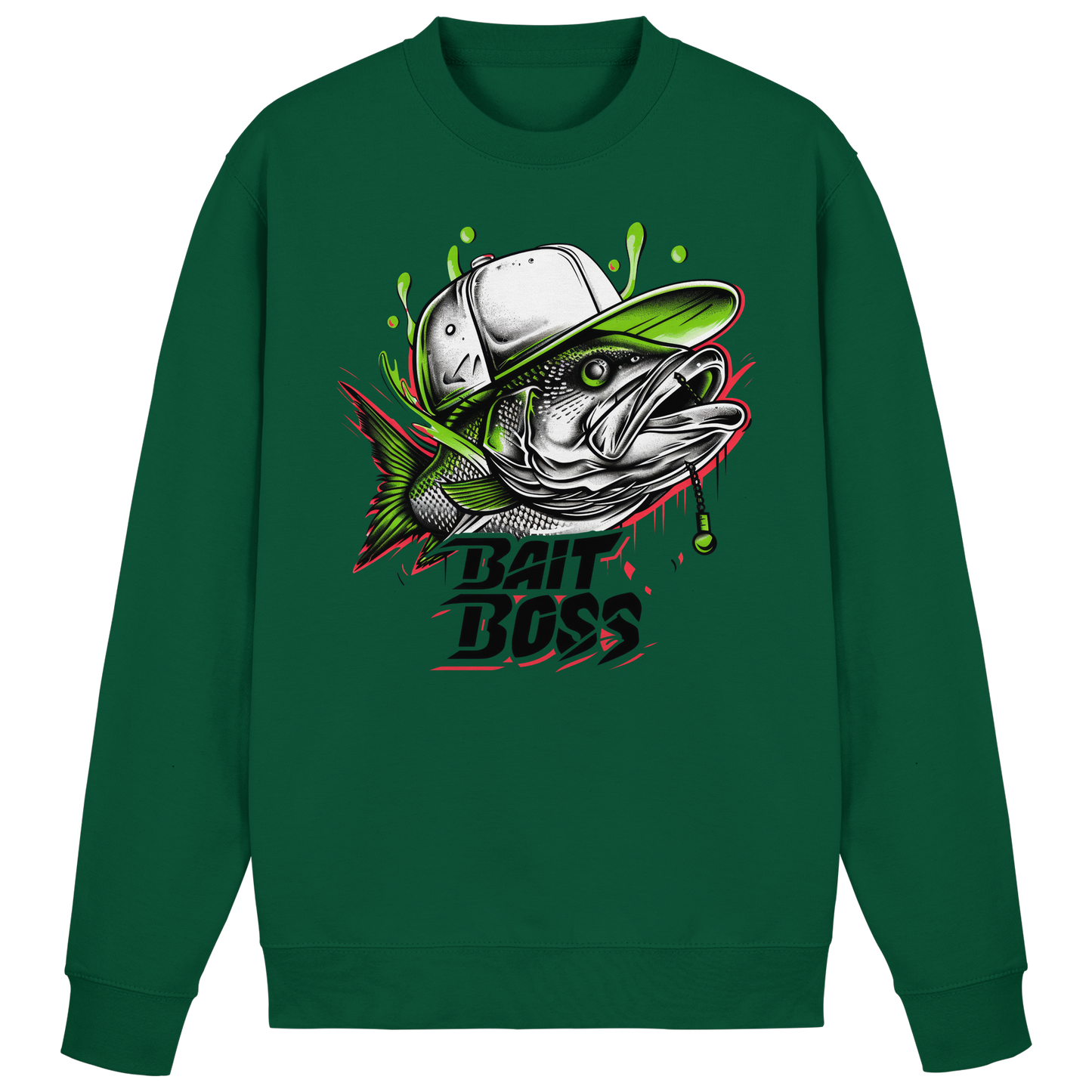 Bait Boss Sweatshirt / Sweater – Angler Fishing Bass Barsch Köder Angeln