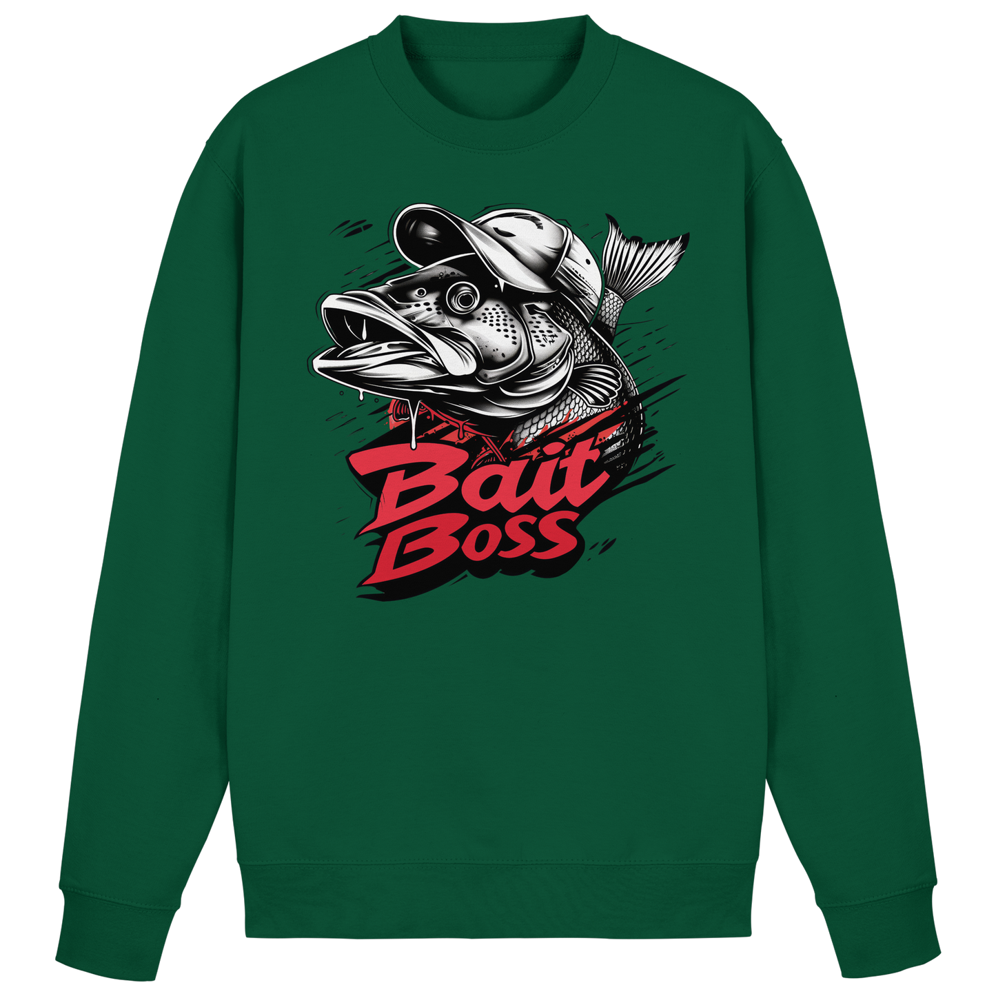 Bait Boss Sweatshirt / Sweater – Angler Fishing Bass Barsch Köder Angeln