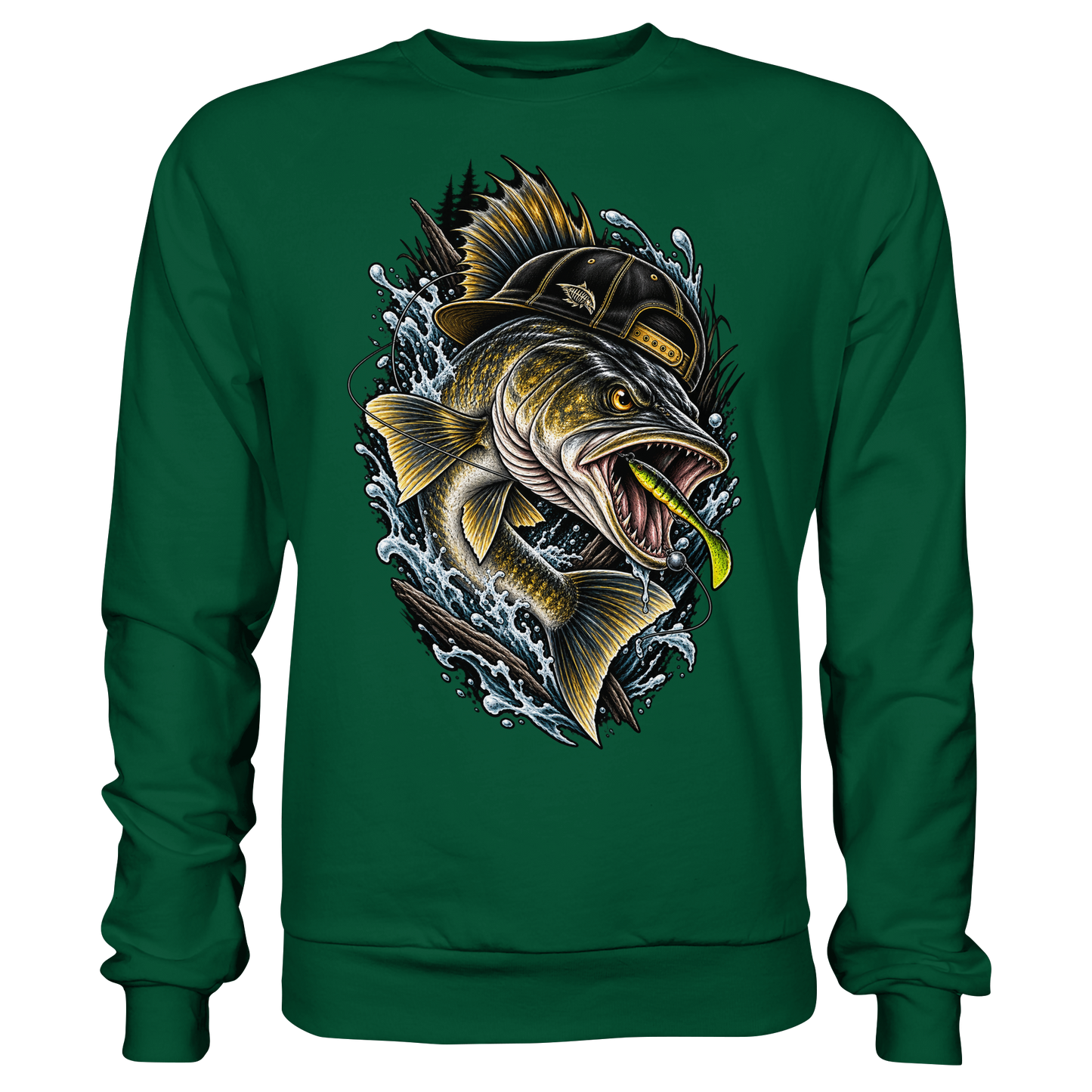 Cooler Zander mit Cap – Angelpulli für Zanderangler Angler Angeln Sweatshirt