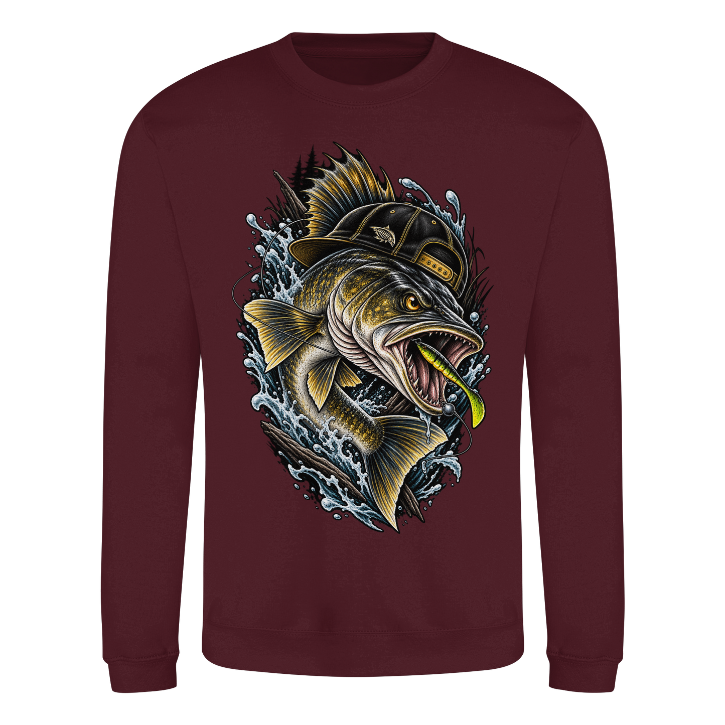 Cooler Zander mit Cap – Angelpulli für Zanderangler Angler Angeln Sweatshirt