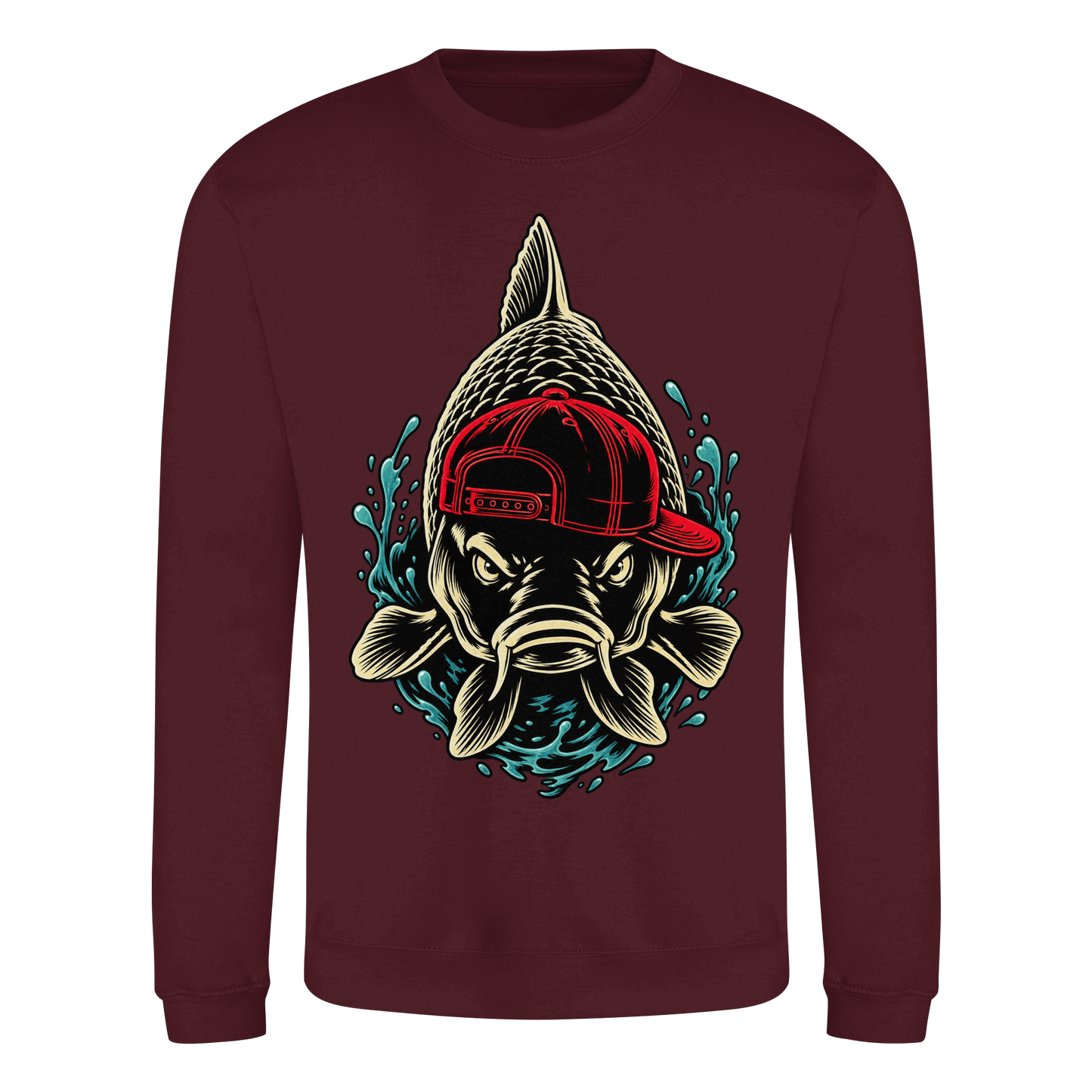Cooler Karpfen mit Cap– Lustiges Carp Fishing für Karpfenangler Sweatshirt
