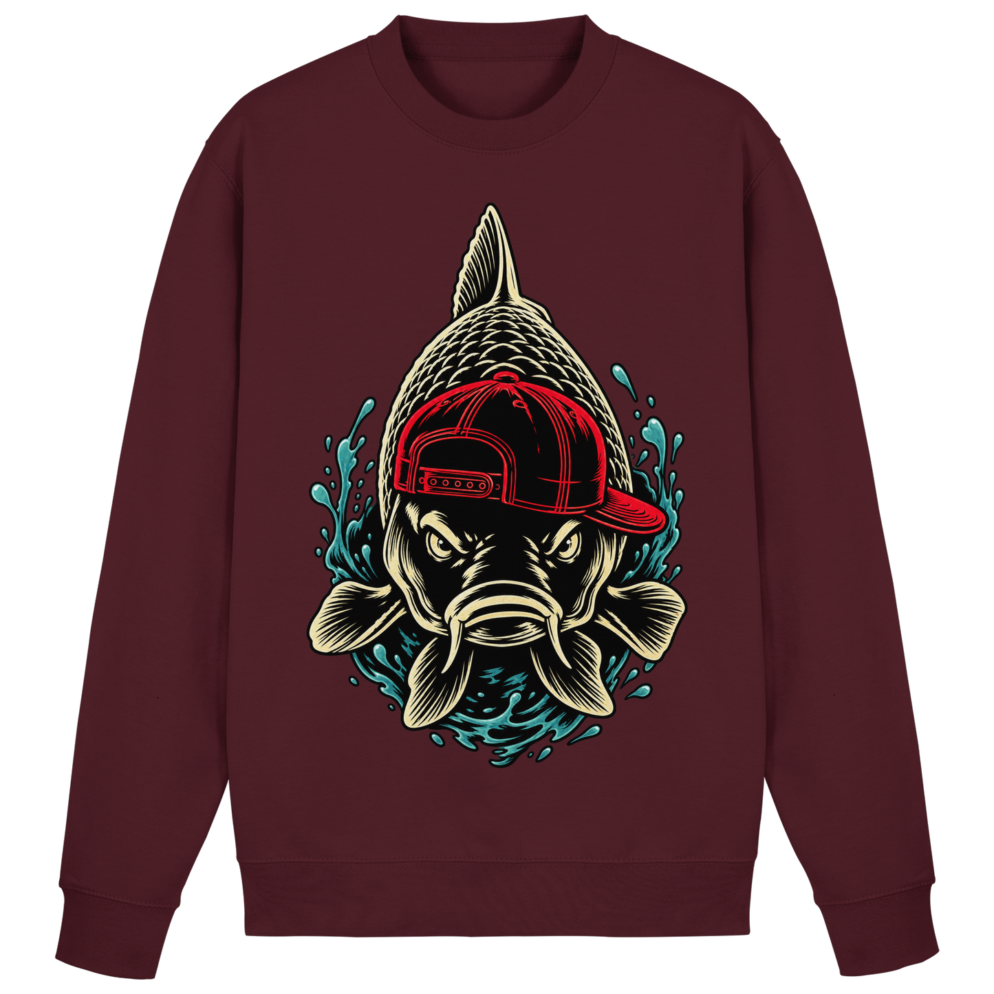 Cooler Karpfen mit Cap– Lustiges Carp Fishing für Karpfenangler Sweatshirt