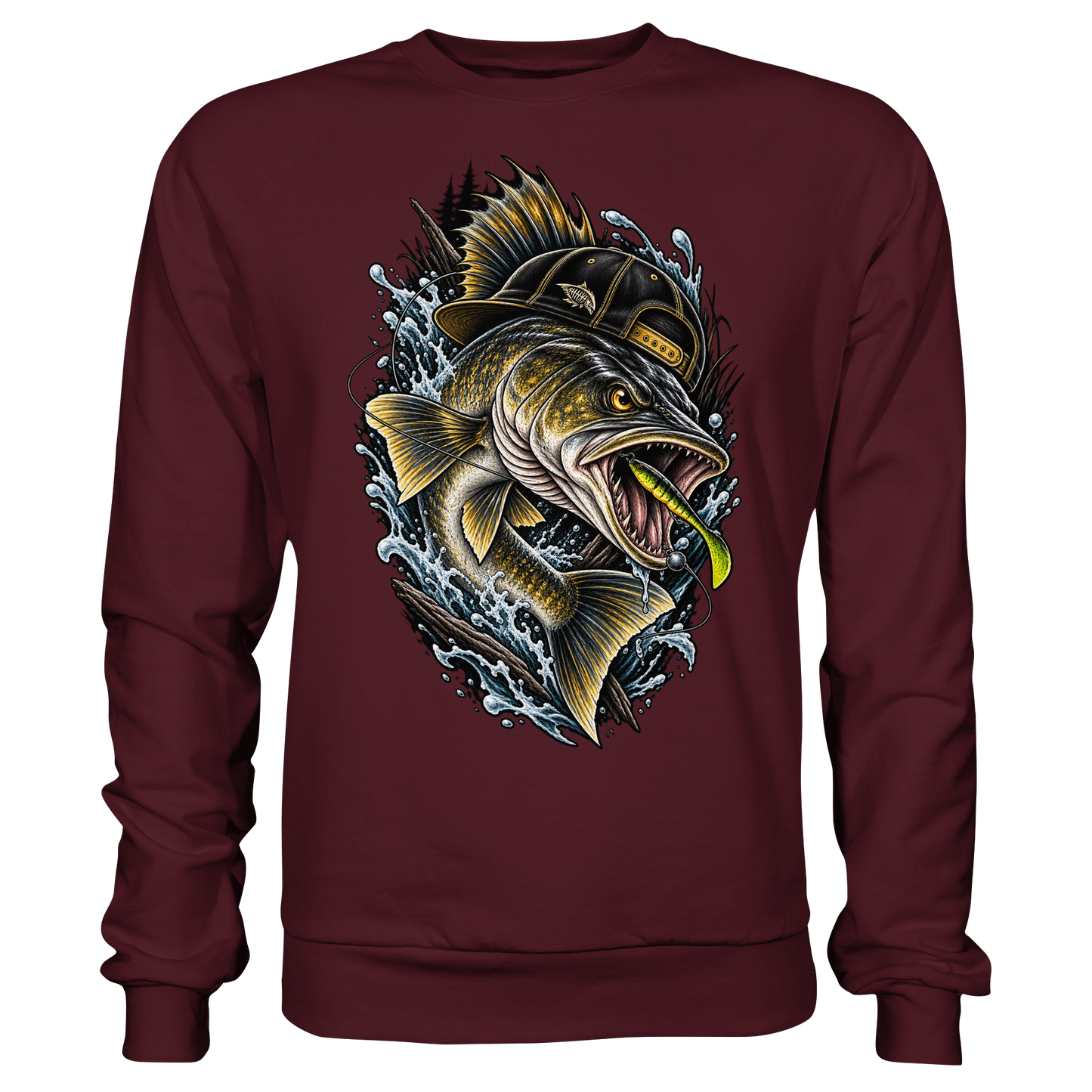 Cooler Zander mit Cap – Angelpulli für Zanderangler Angler Angeln Sweatshirt