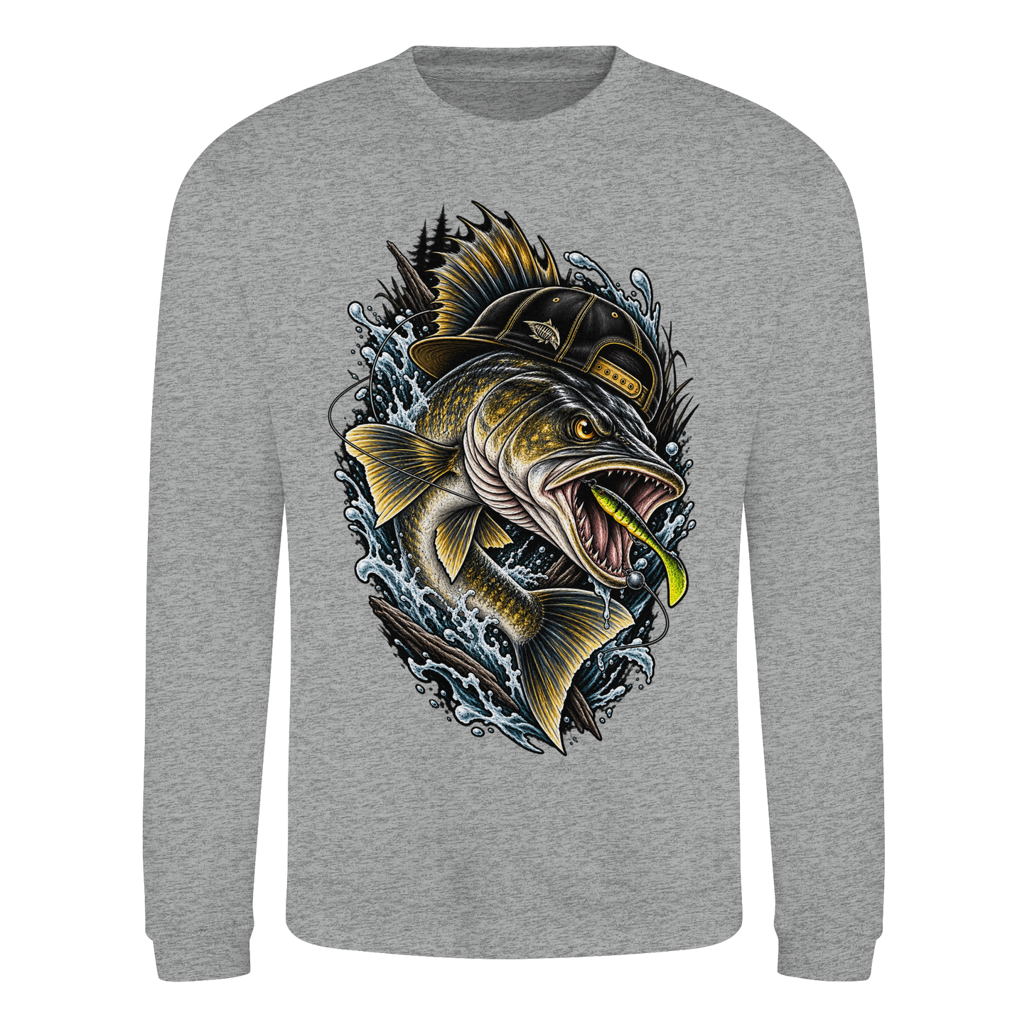 Cooler Zander mit Cap – Angelpulli für Zanderangler Angler Angeln Sweatshirt