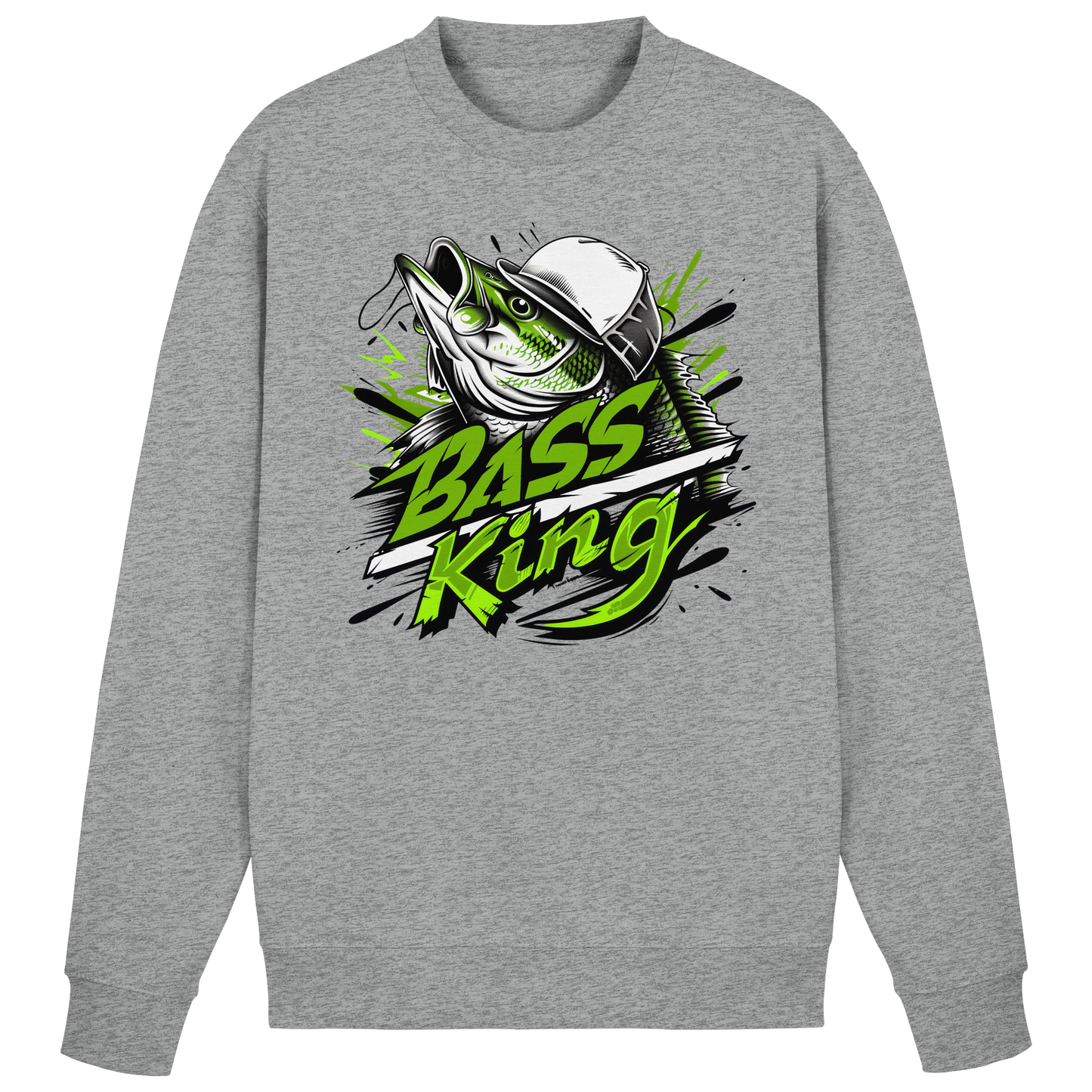 Bass King Sweatshirt Barsch Schwarzbarsch Angler Fishing Raubfisch Angeln
