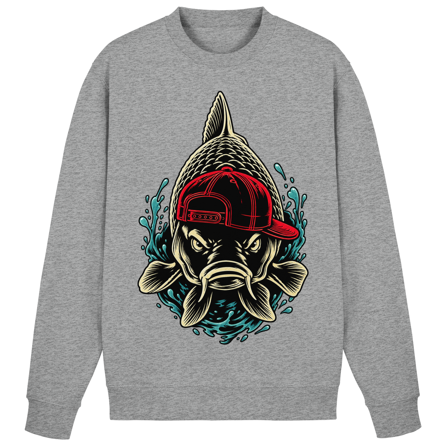 Cooler Karpfen mit Cap– Lustiges Carp Fishing für Karpfenangler Sweatshirt