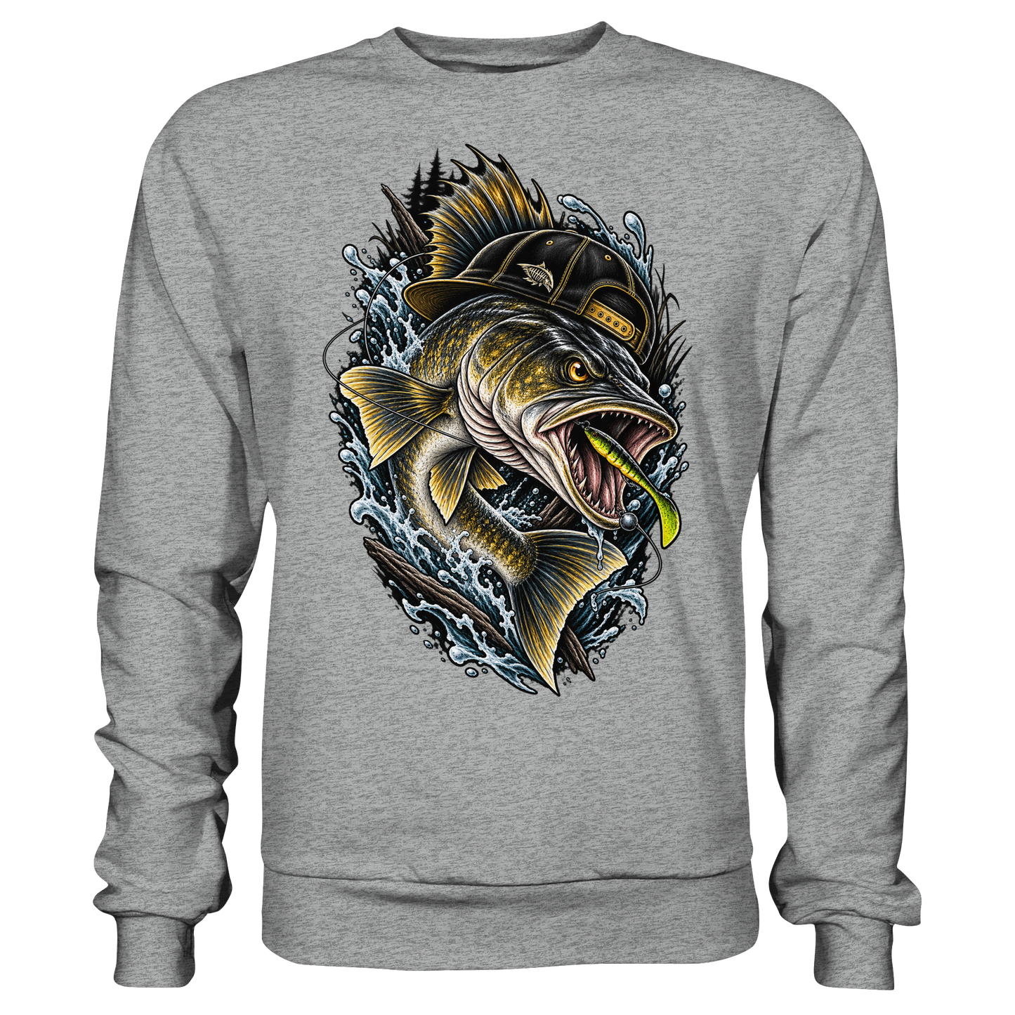 Cooler Zander mit Cap – Angelpulli für Zanderangler Angler Angeln Sweatshirt