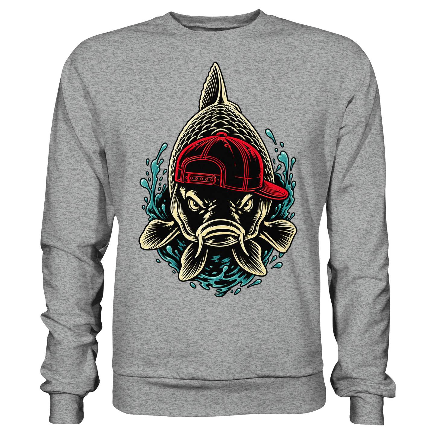 Cooler Karpfen mit Cap– Lustiges Carp Fishing für Karpfenangler Sweatshirt