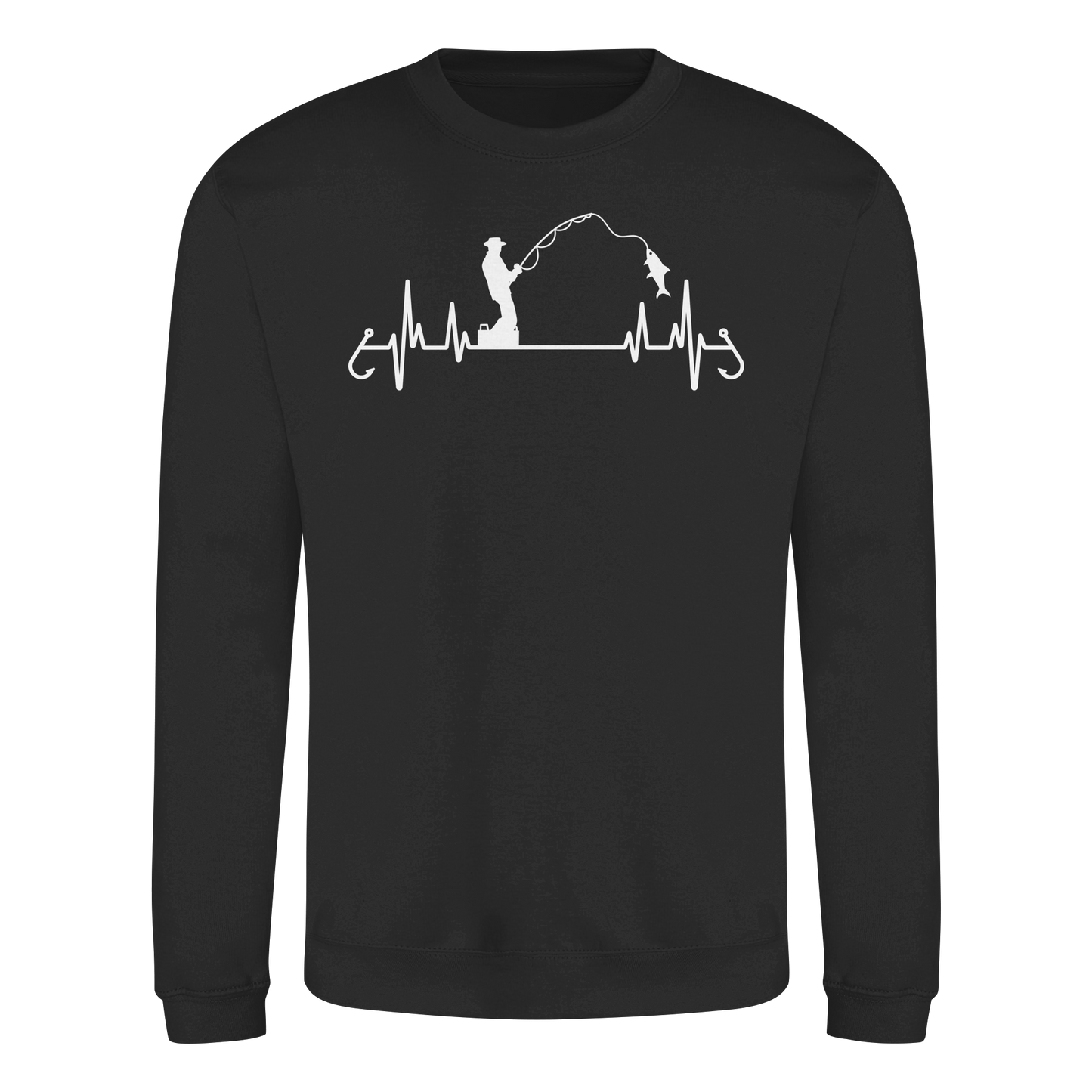 Herzschlag Angeln Angler EKG Angelsport Fischerei Sportfischer Sweatshirt