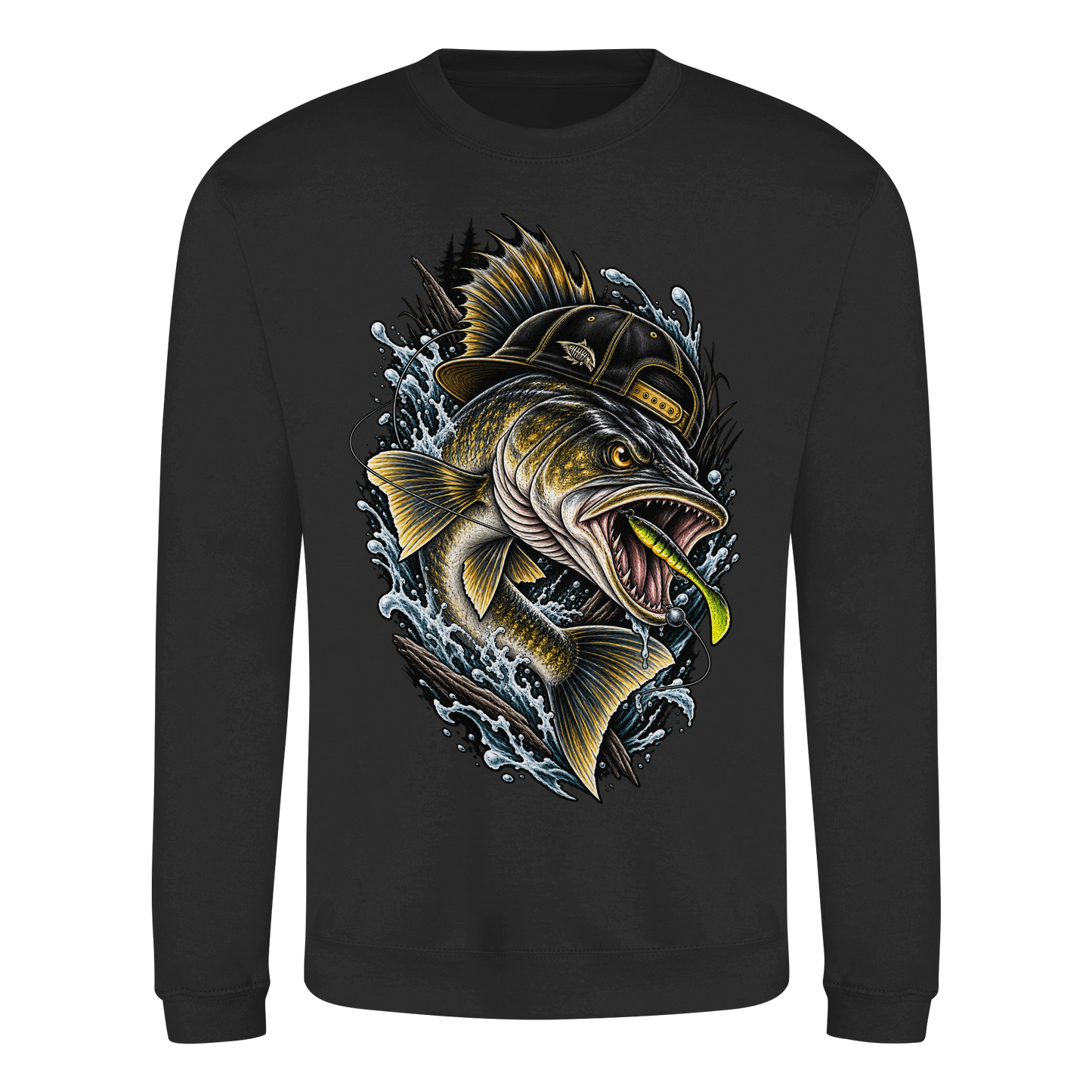 Cooler Zander mit Cap – Angelpulli für Zanderangler Angler Angeln Sweatshirt