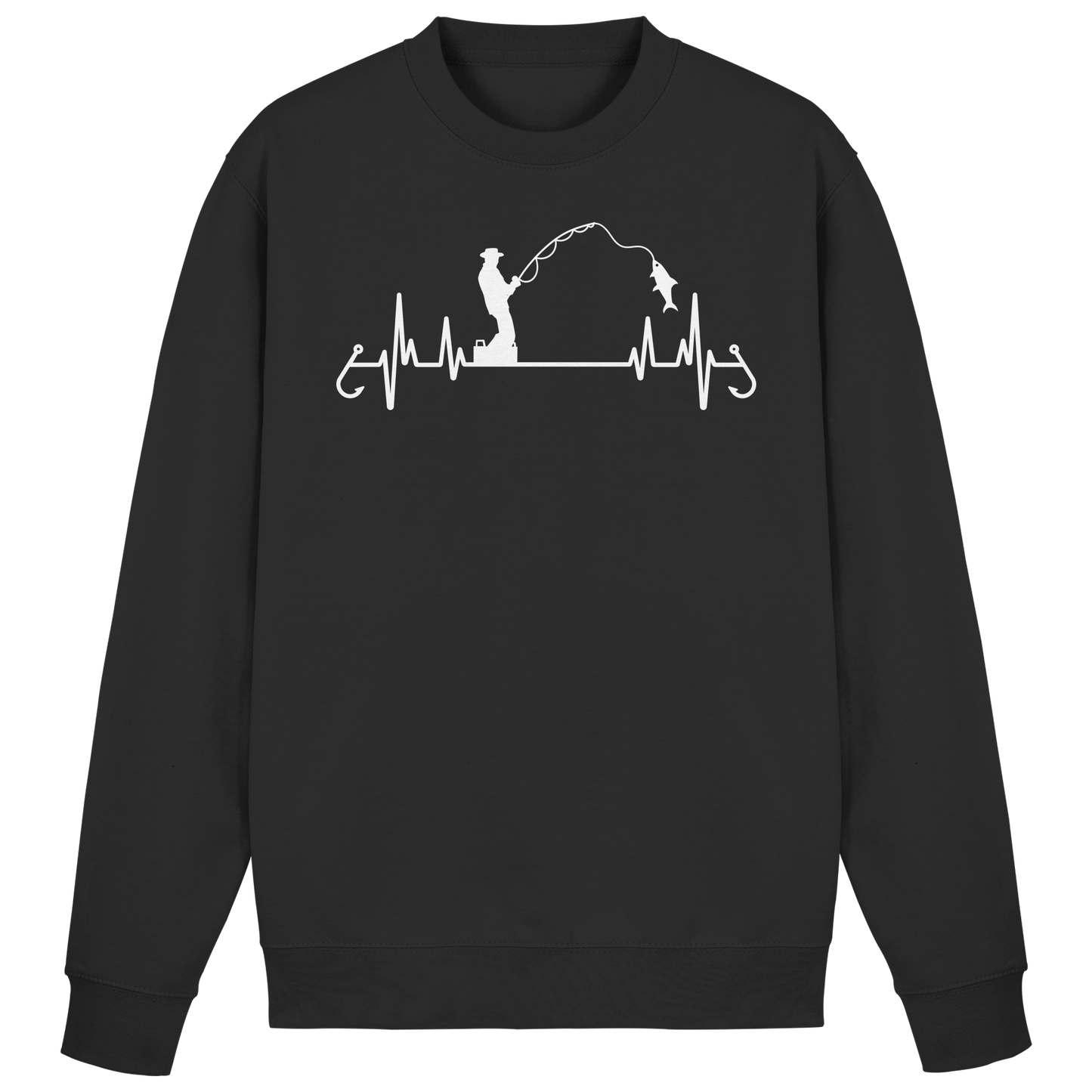 Herzschlag Angeln Angler EKG Angelsport Fischerei Sportfischer Sweatshirt